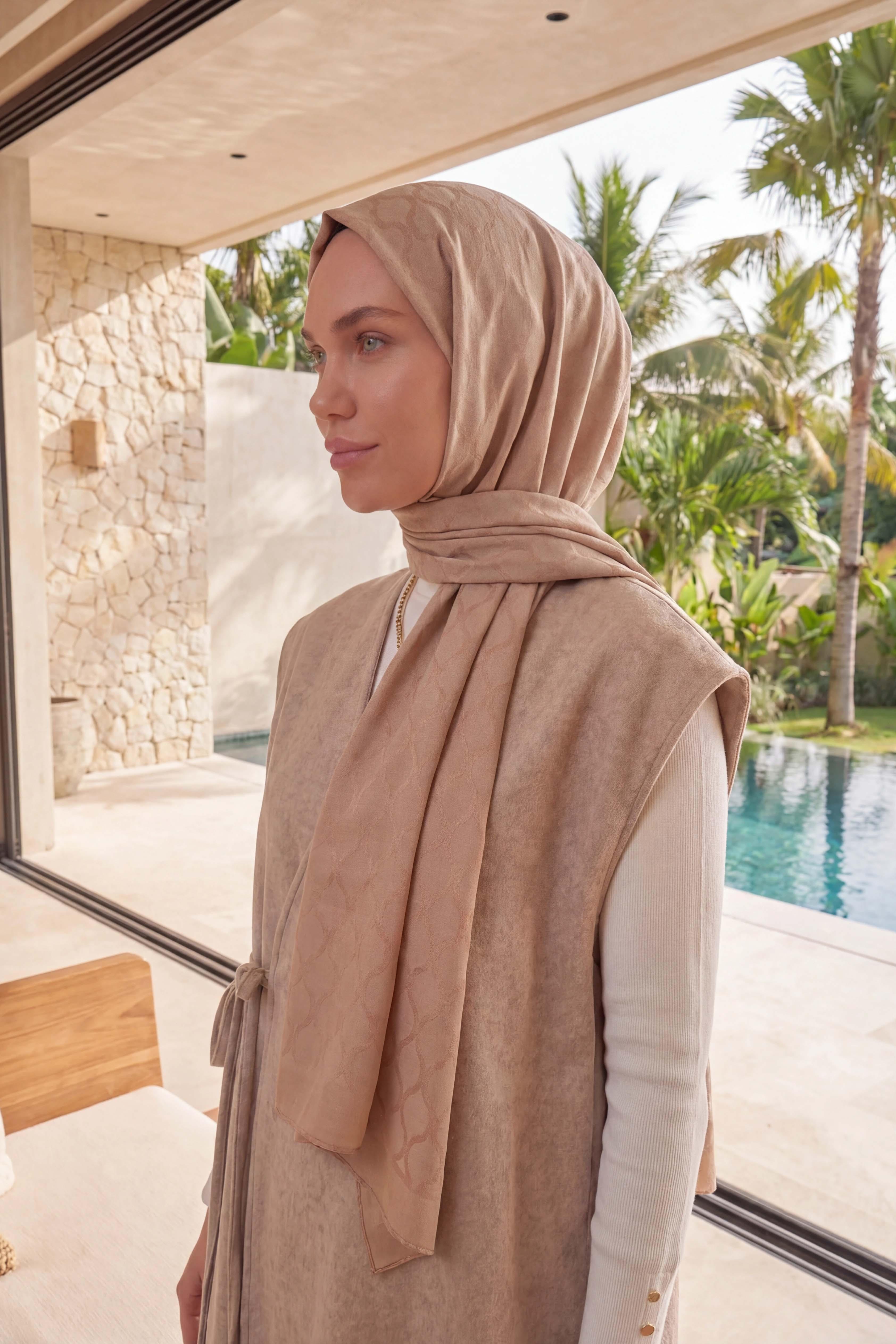 Asetat Şal Oval Geometrik Desen