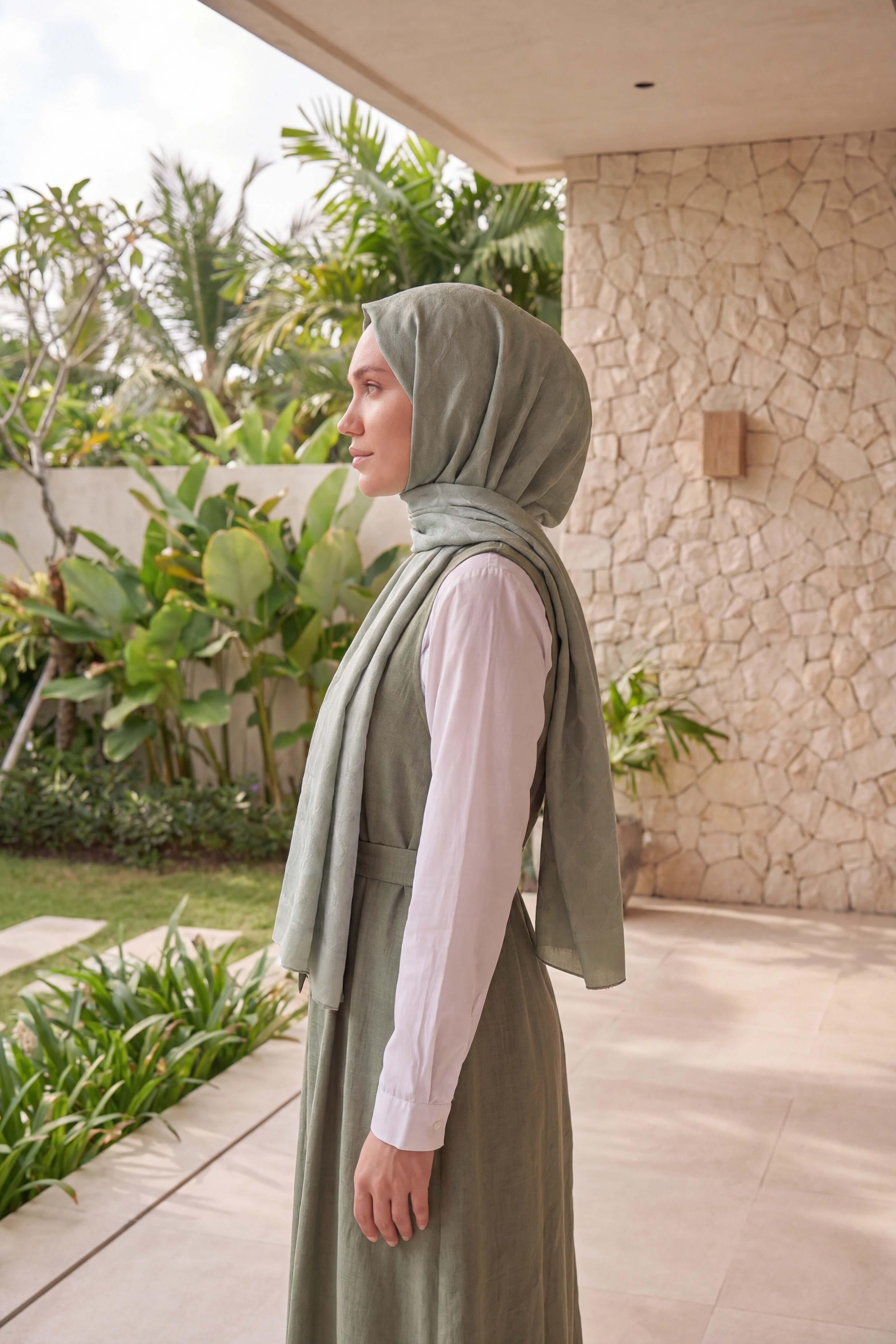 Asetat Şal Oval Geometrik Desen