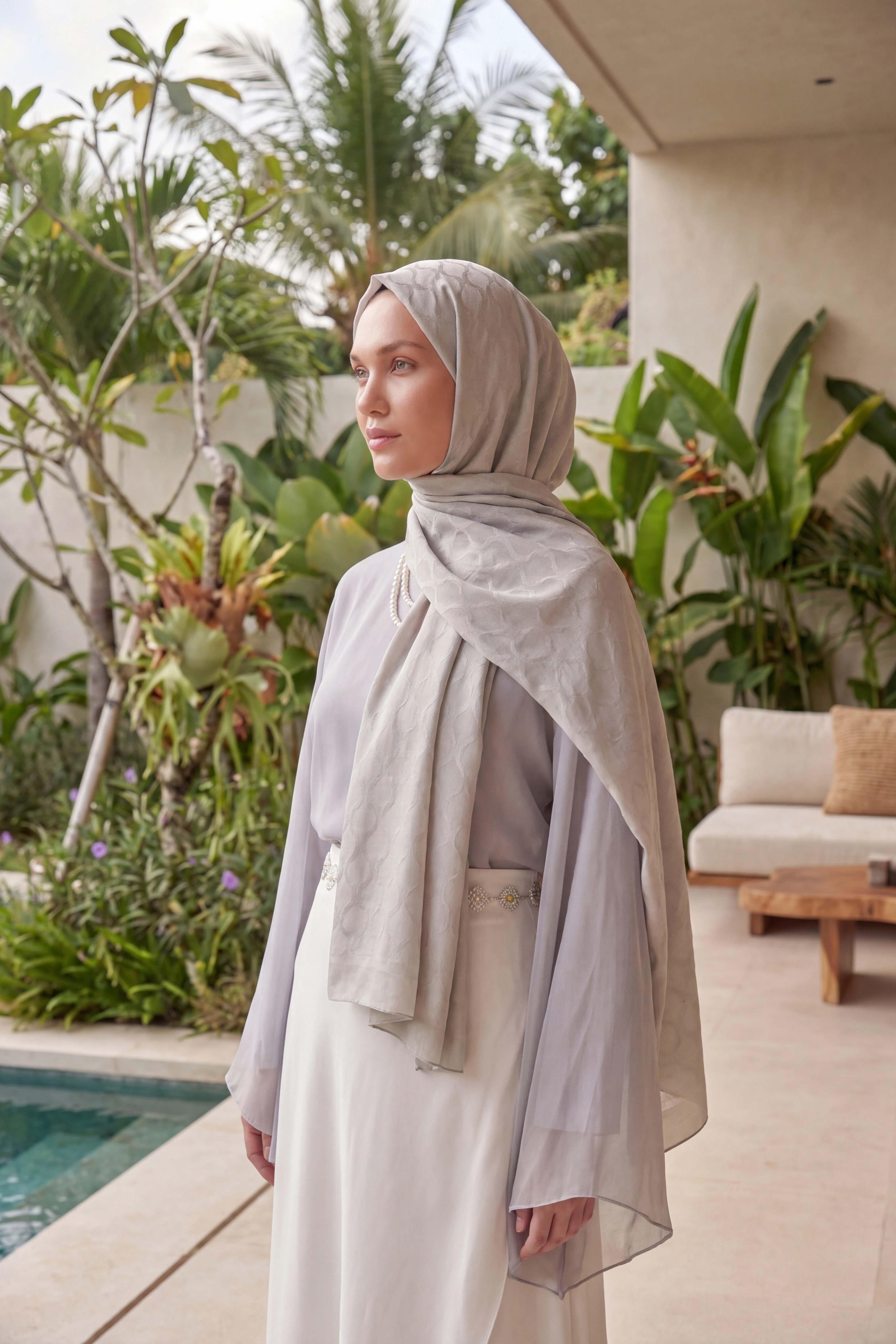 Asetat Şal Oval Geometrik Desen