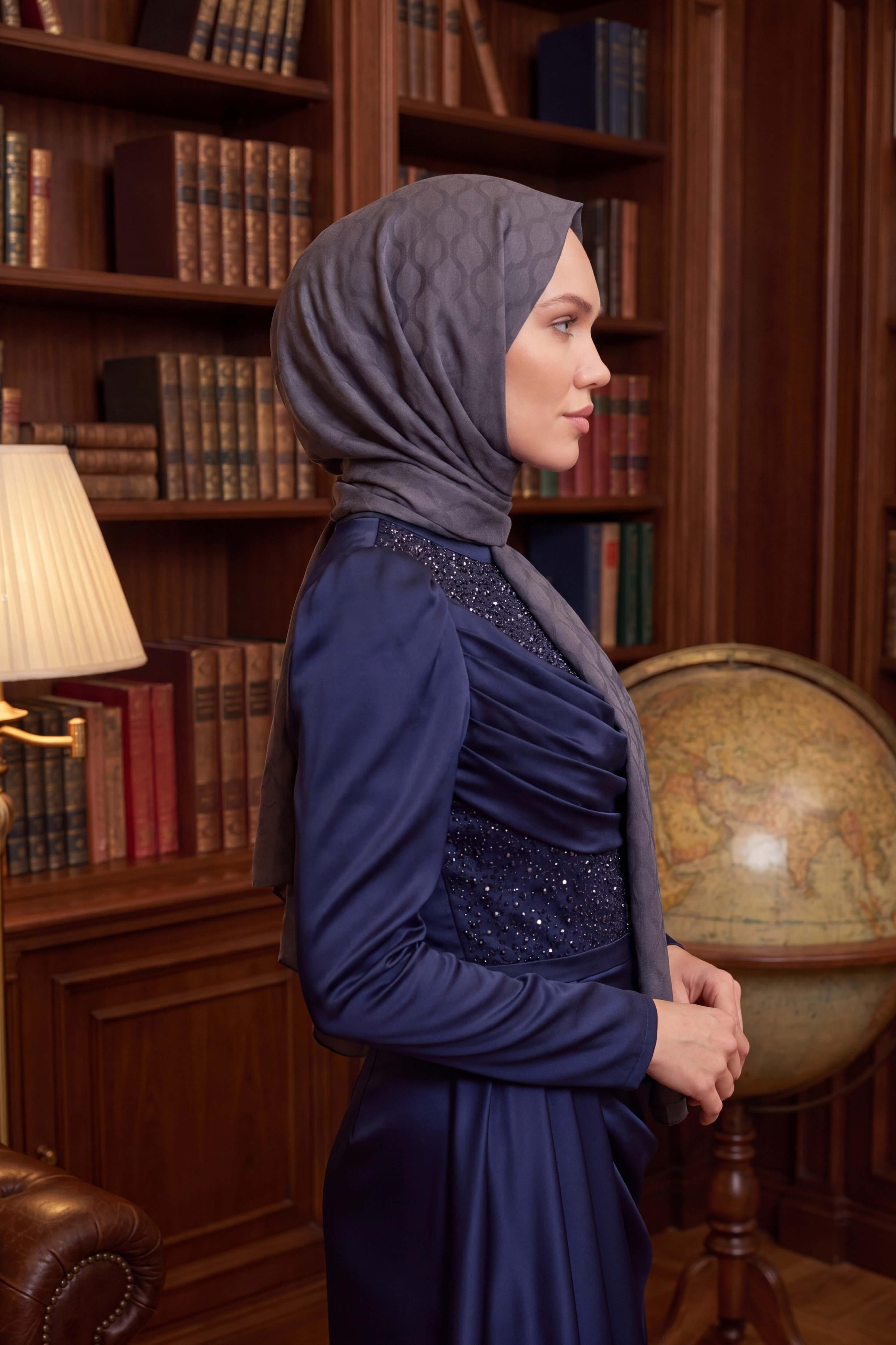 Asetat Şal Oval Geometrik Desen