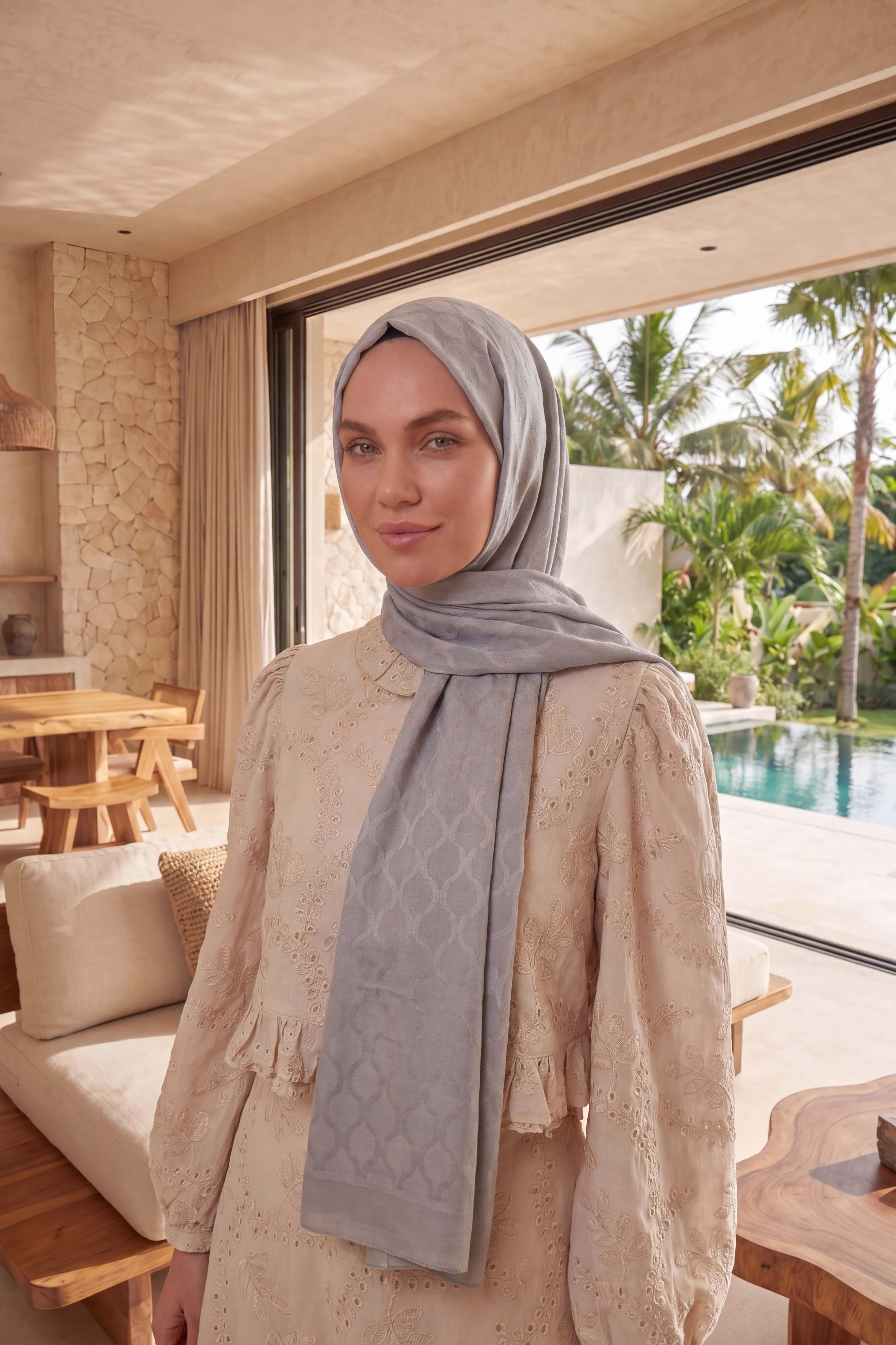 Asetat Şal Oval Geometrik Desen