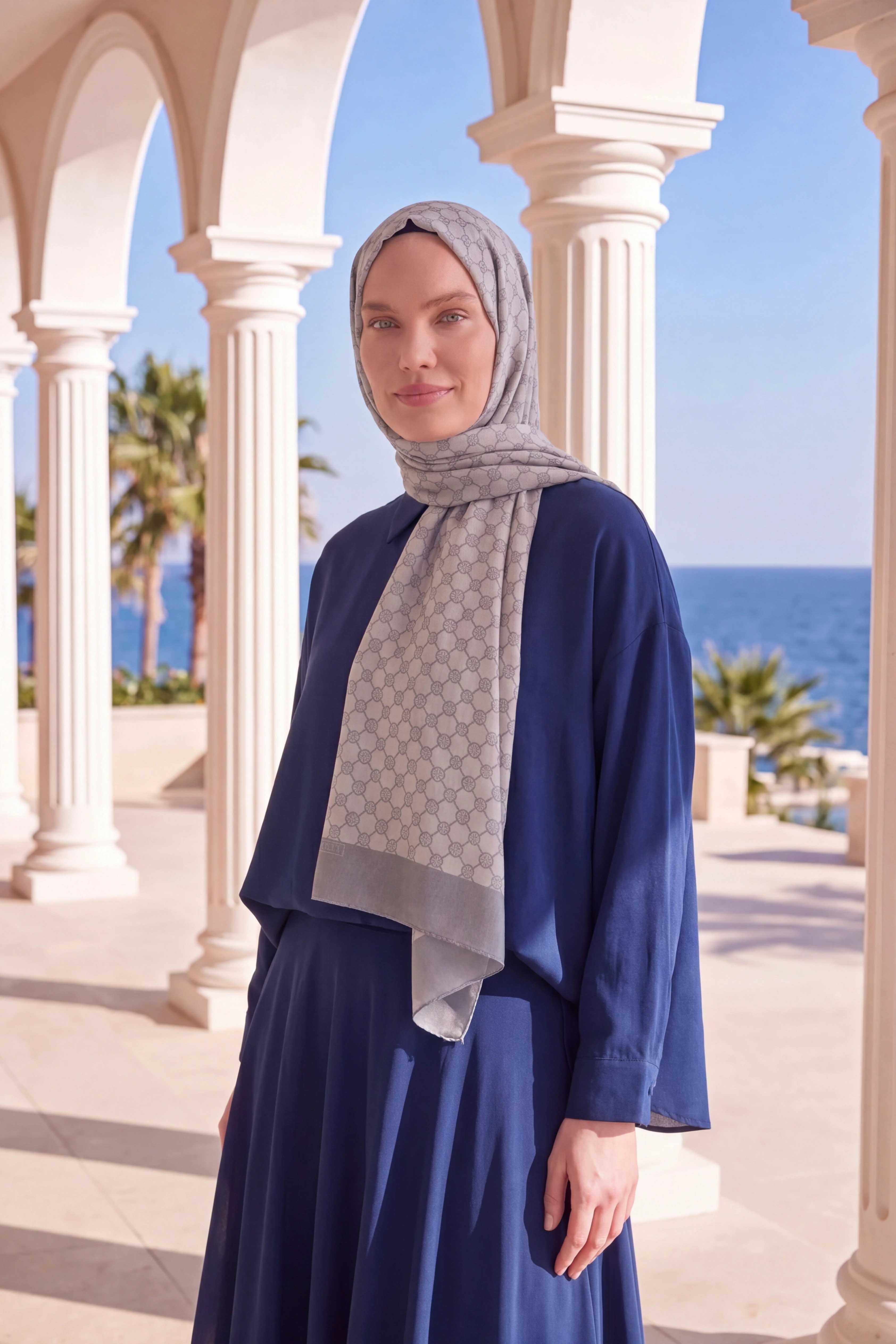 Elegans Şal  Oval Geometrik Desen