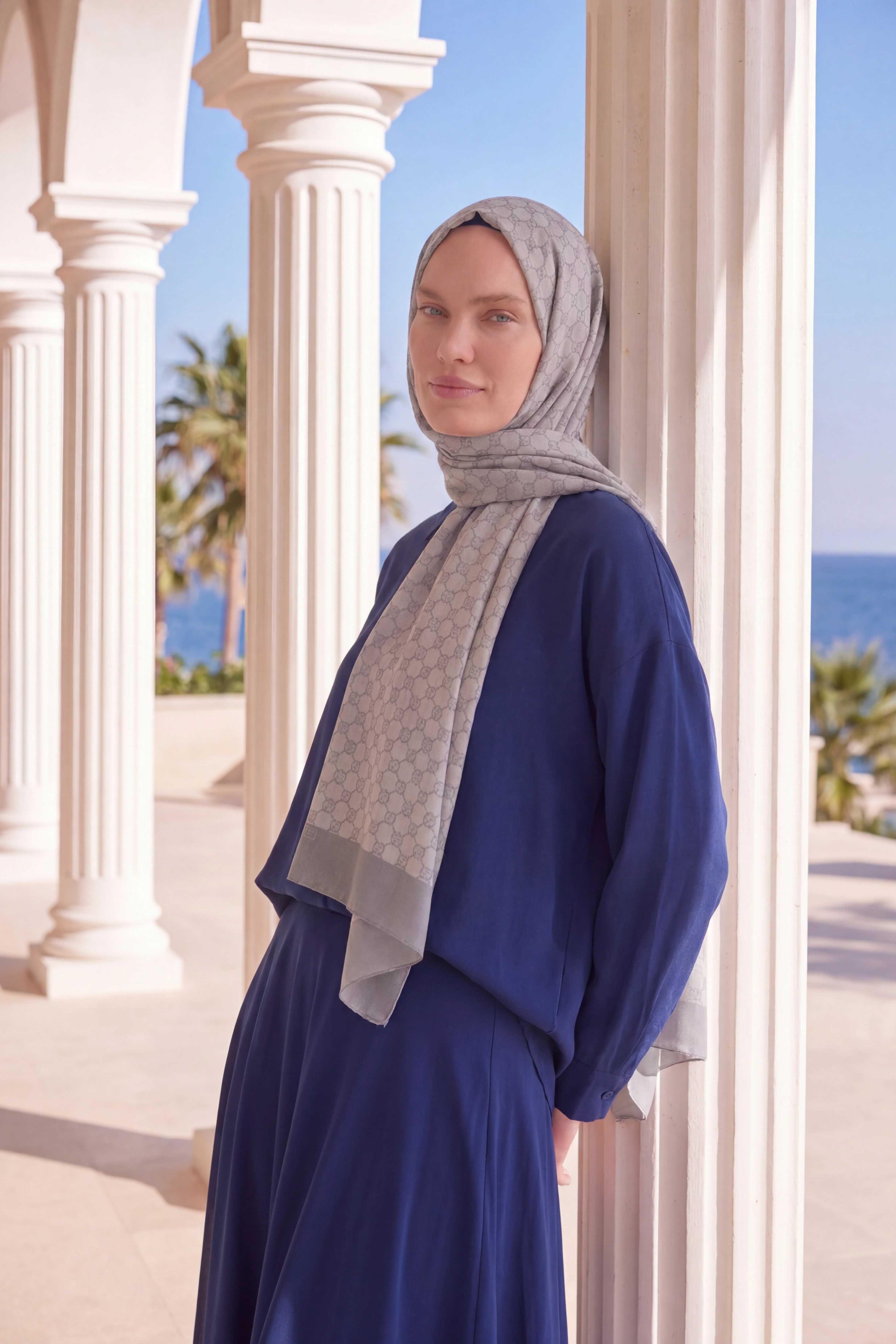 Elegans Şal  Oval Geometrik Desen