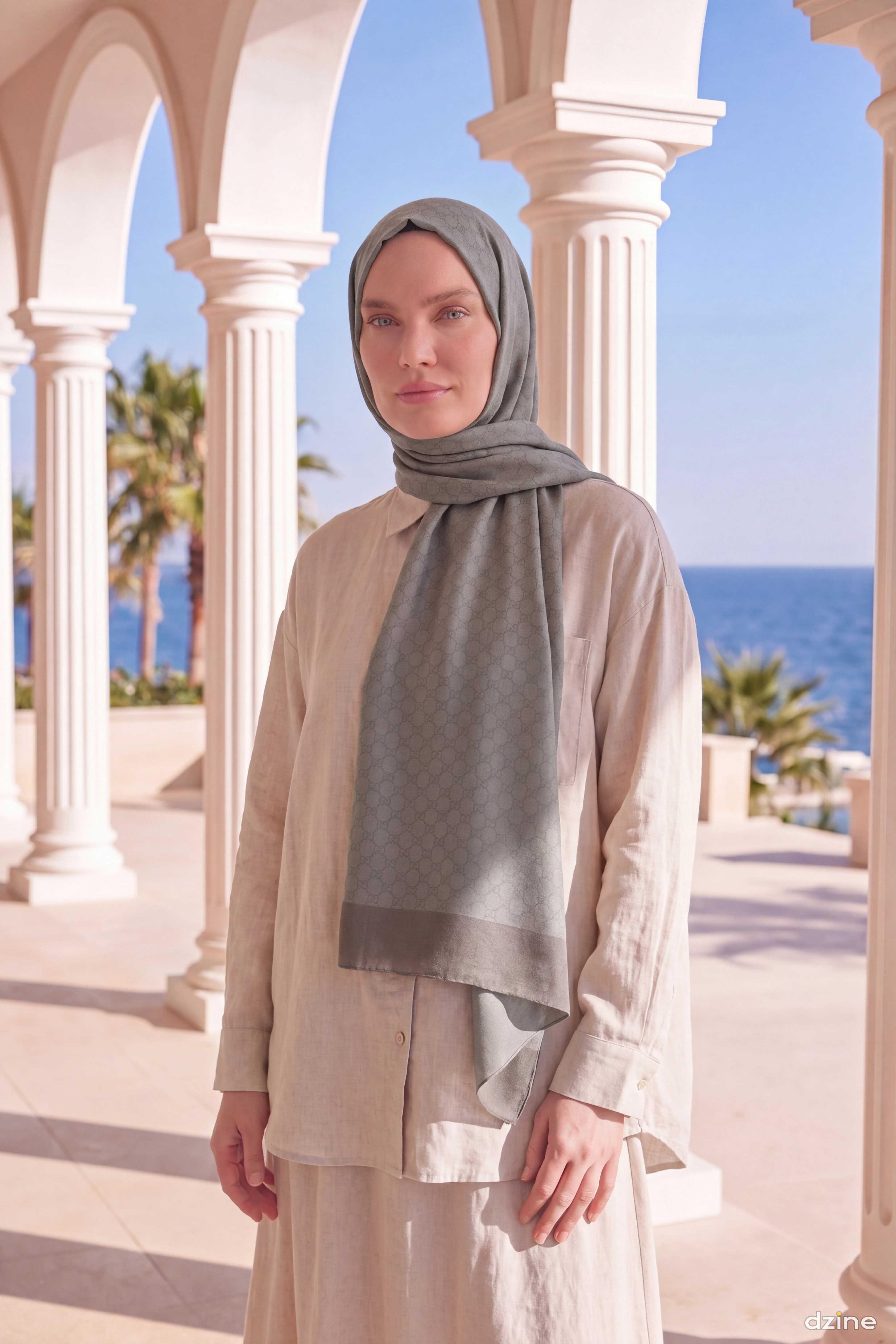 Elegans Şal  Oval Geometrik Desen