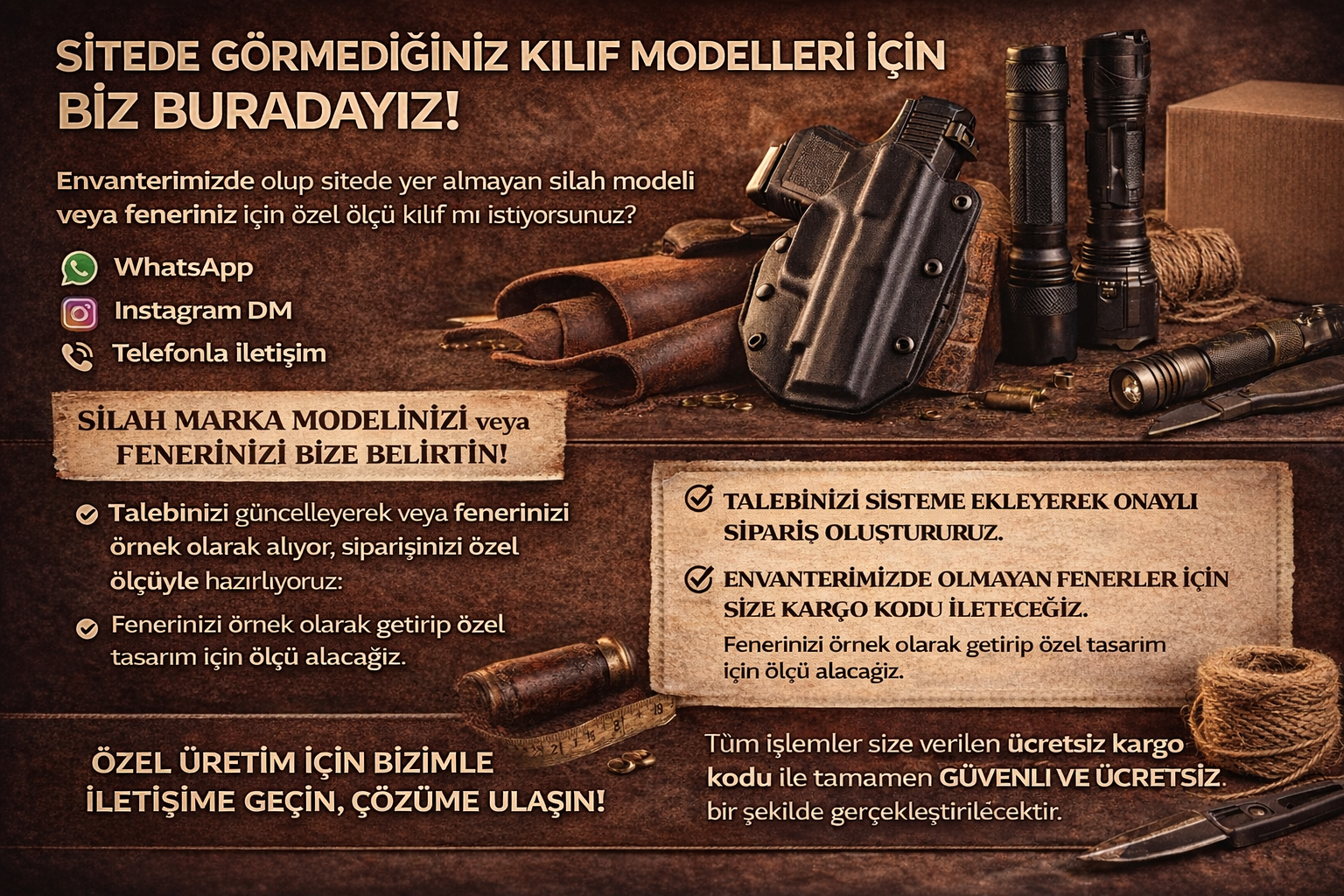 Sitede Yer Almayan Silah Ve Aksesuarlar İçin Özel Kılıf Talepleri Nasıl Alınıyor?