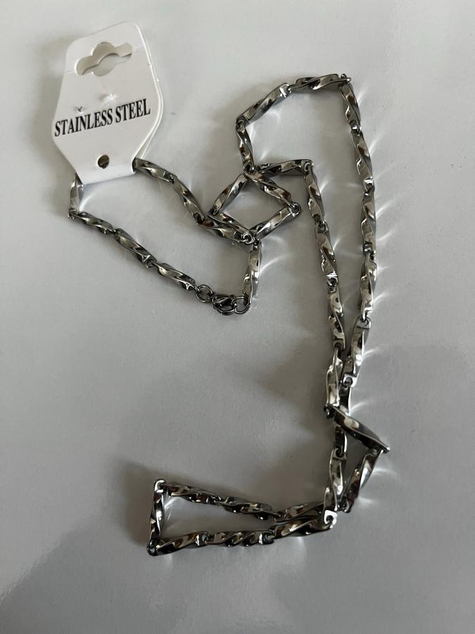 Çelik Kolyeler® Küp Üçgen Zincir Kolye 60cm