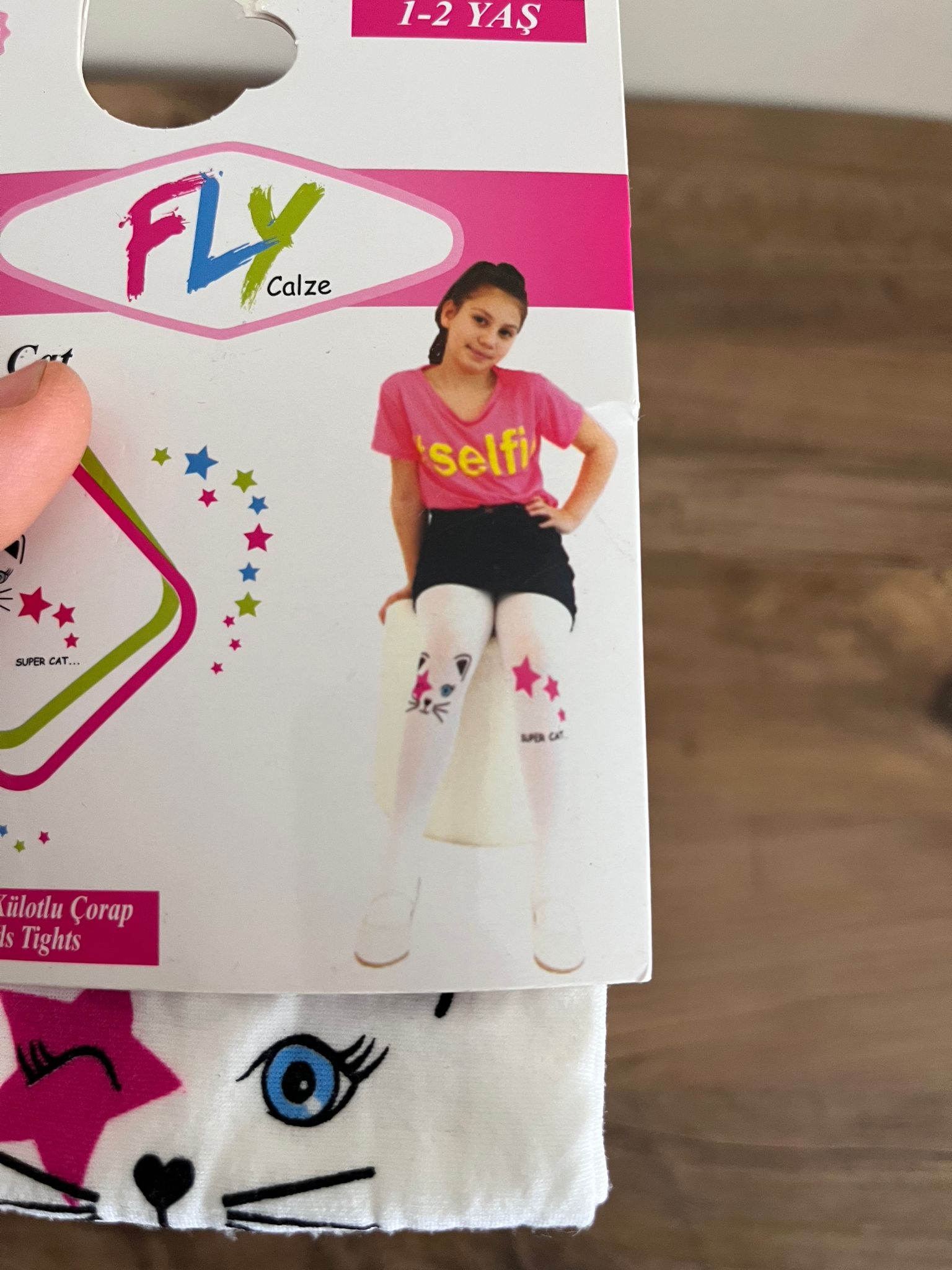 kedi desenli muz çorap