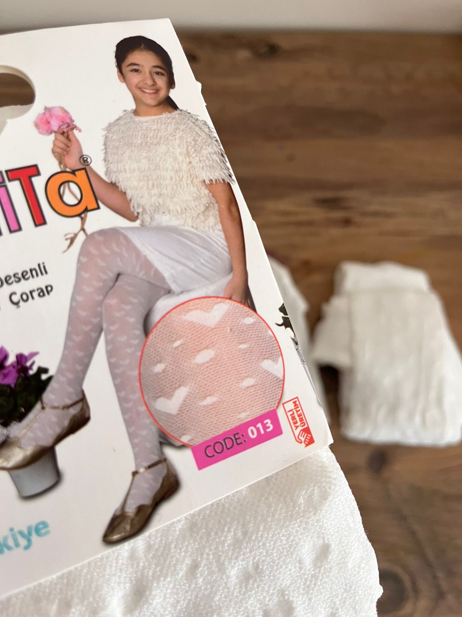 kalp desenli muz çorap