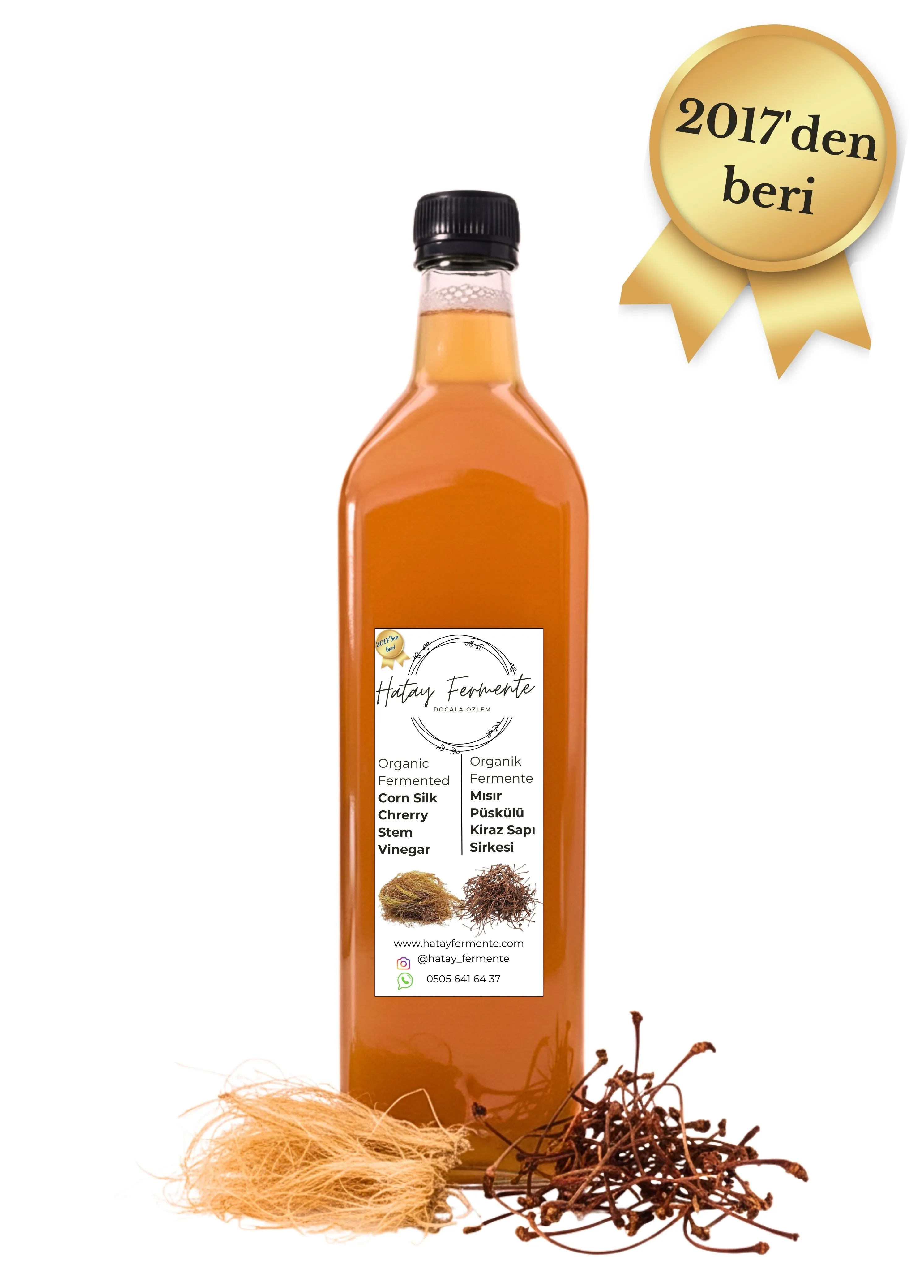 MISIR PÜSKÜLÜ & KİRAZ SAPI SİRKESİ 500 ML