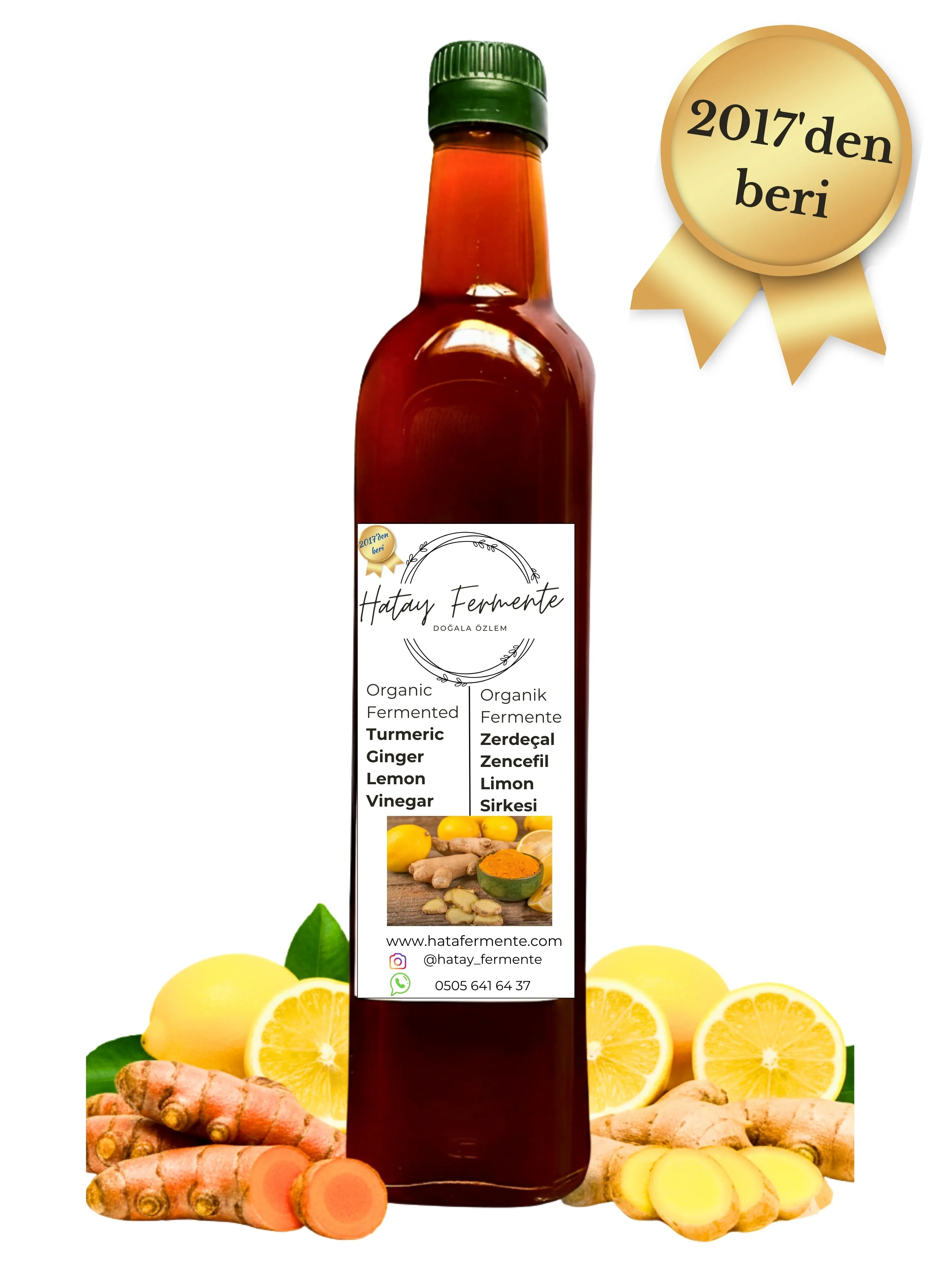 ZERDEÇAL & ZENCEFİL & LİMON SİRKESİ  500 ML