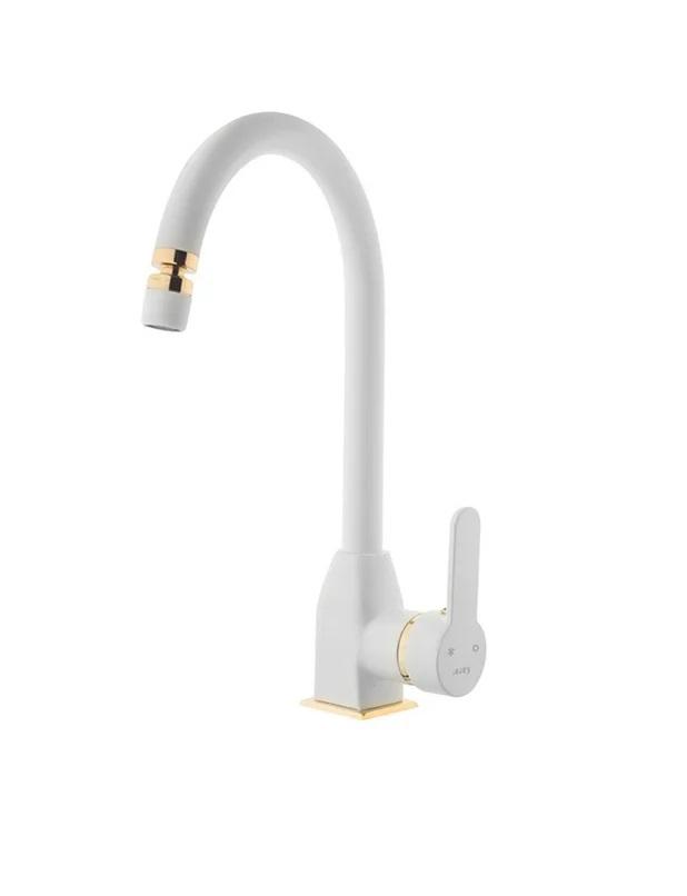 KARE Stil Mix Eviye (Uzun Borulu Oynar Perlatörlü) Beyaz