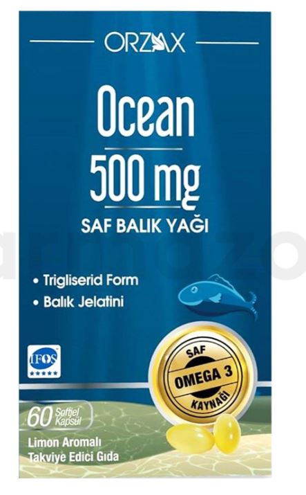 Ocean Omega 3 Balık Yağı 500 mg 60 Kapsül