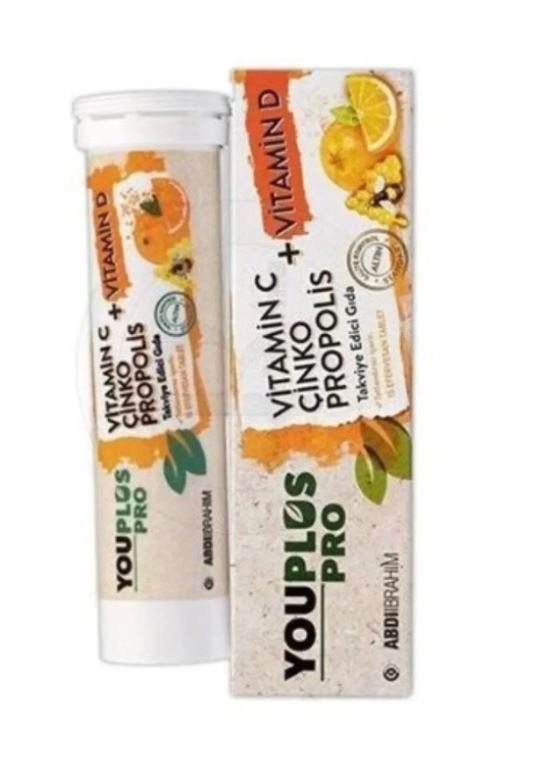 Youplus Vitamin C Çinko Propolis 20 Efervesan Tablet