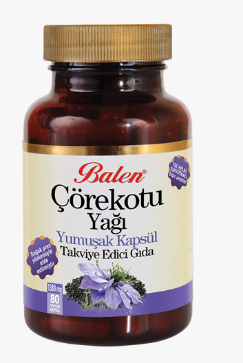Balen Çörekotu Yağı 80 Kapsül 1380 Mg. Çörek Otu Soğuk Sıkım Çörekotu Yağ