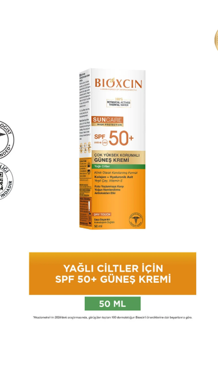 Bioxcin Sun Care Spf 50 Çok Yüksek Korumalı Güneş Kremi 50 ml Karma Yağlı Cilt - Kolajen Hyaluronik Asit