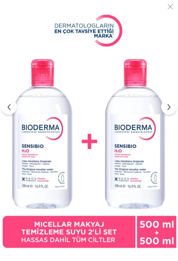 Bioderma Sensibio H2O 500 ml - İkili Paket Özel Fiyat