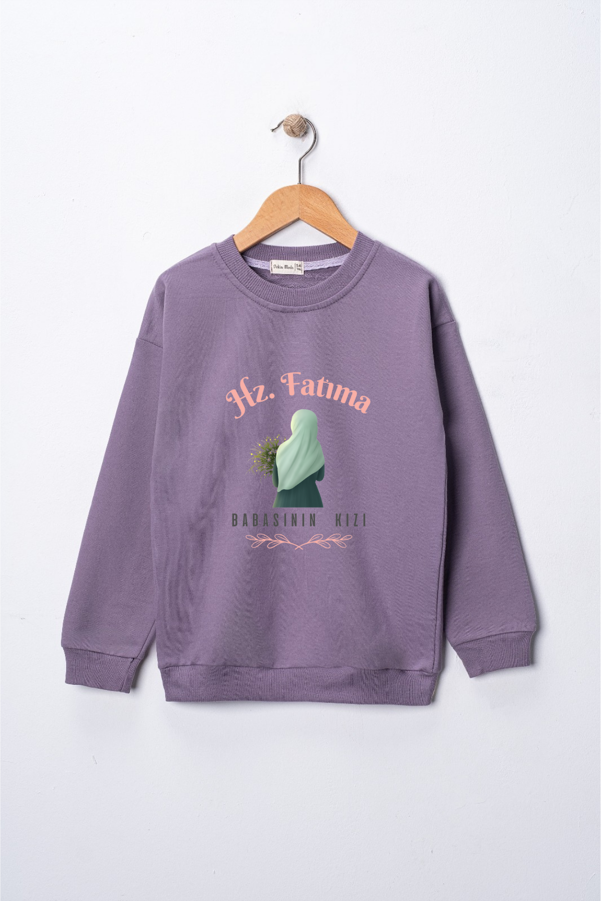 Kız Çocuk "Hz Fatıma"  Baskılı Pamuklu Sweat