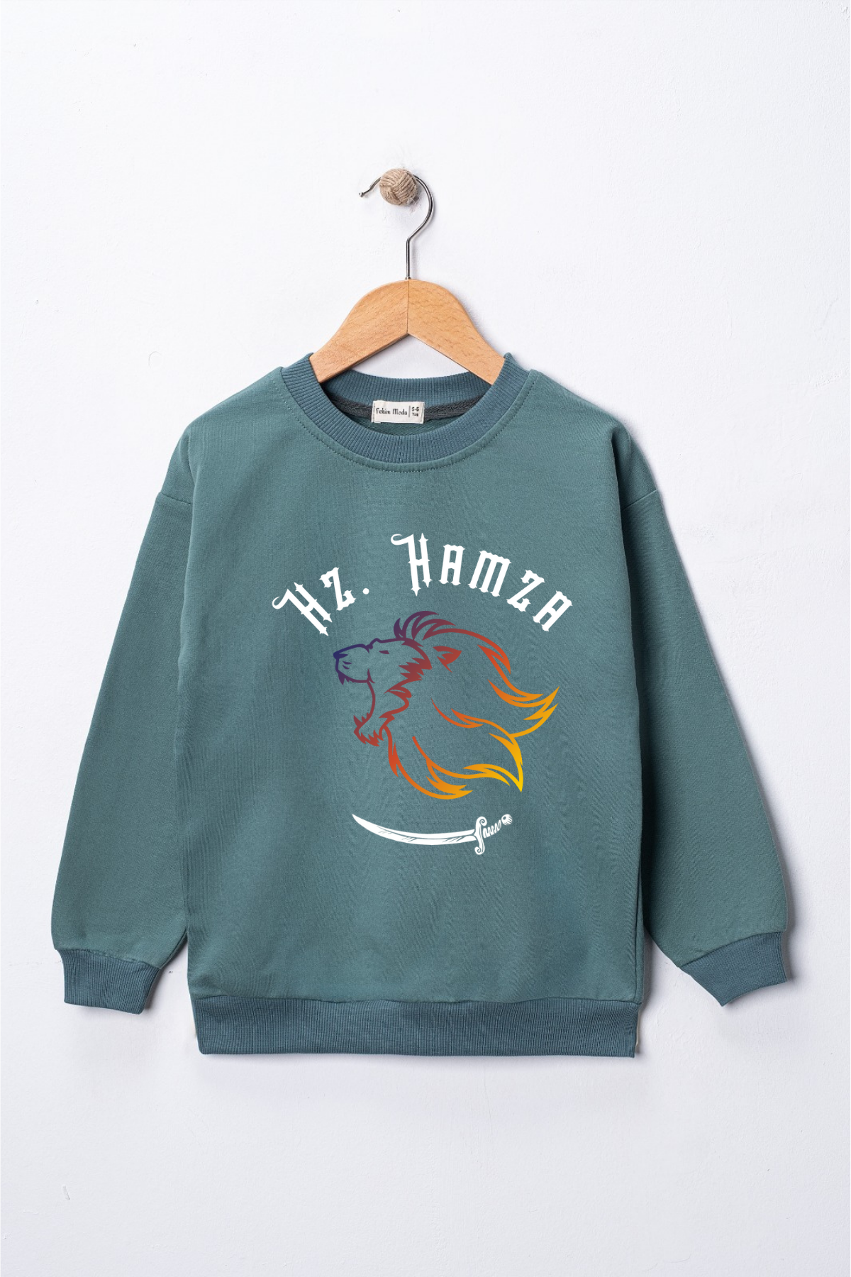 Erkek Çocuk "Hz Hamza" Baskılı Pamuklu Sweat