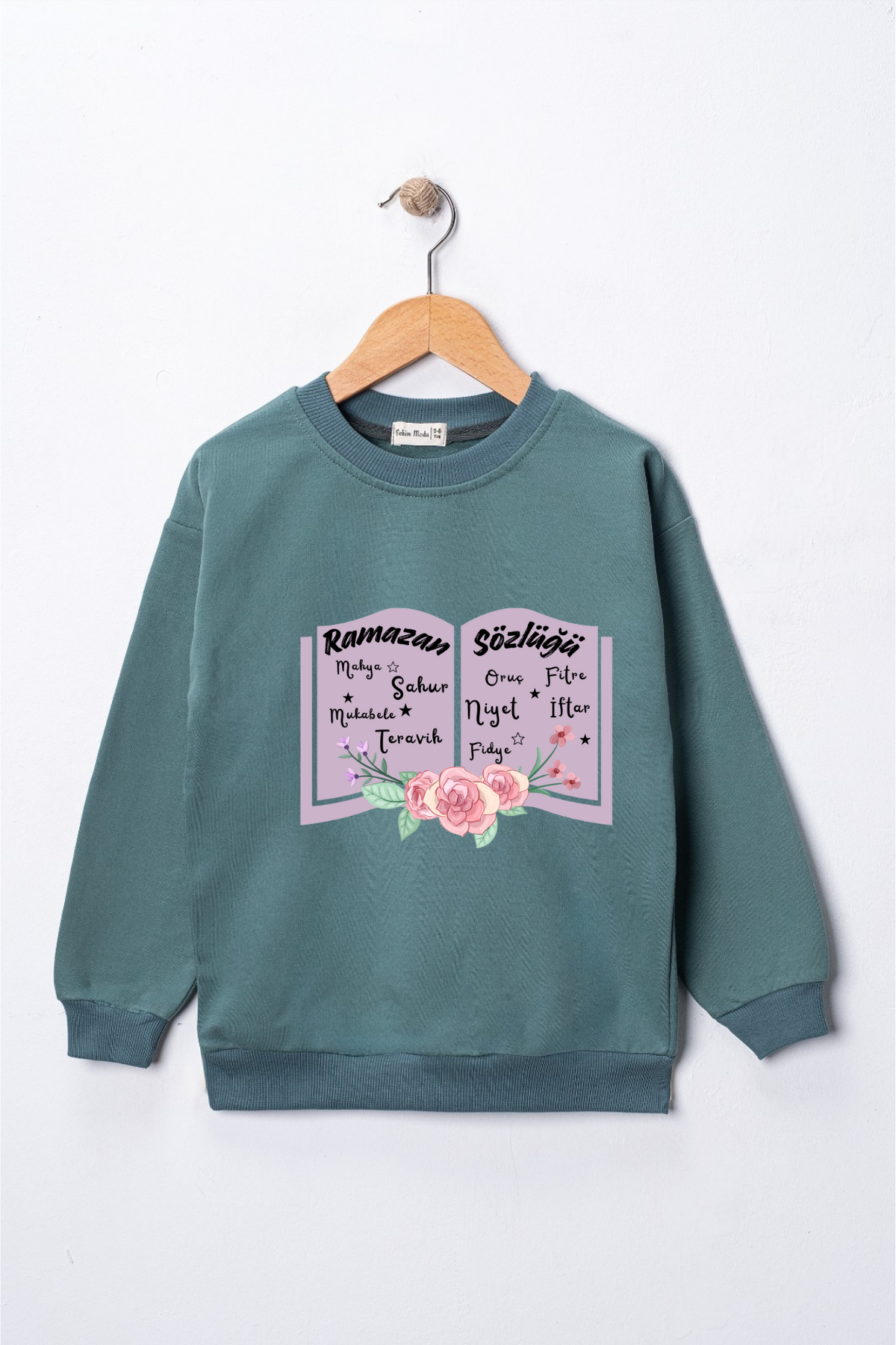 Kız Çocuk  "Ramazan Sözlüğü"   Baskılı Pamuklu Sweat