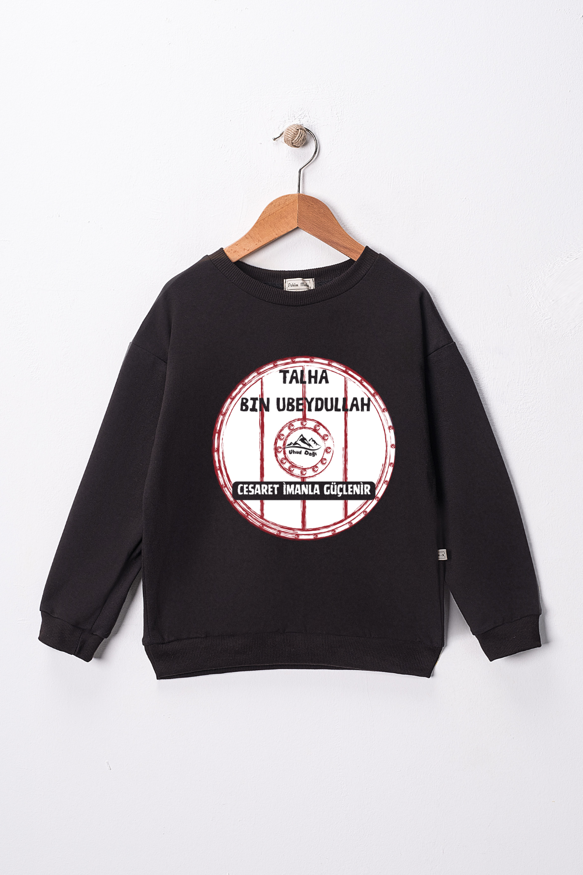 Erkek Çocuk "Talha Bin Ubeydullah" Baskılı Pamuklu Sweat