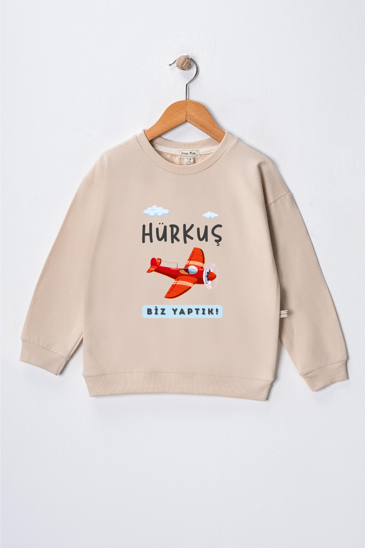 Çocuk "Hürkuş"  Baskılı Pamuklu Sweat