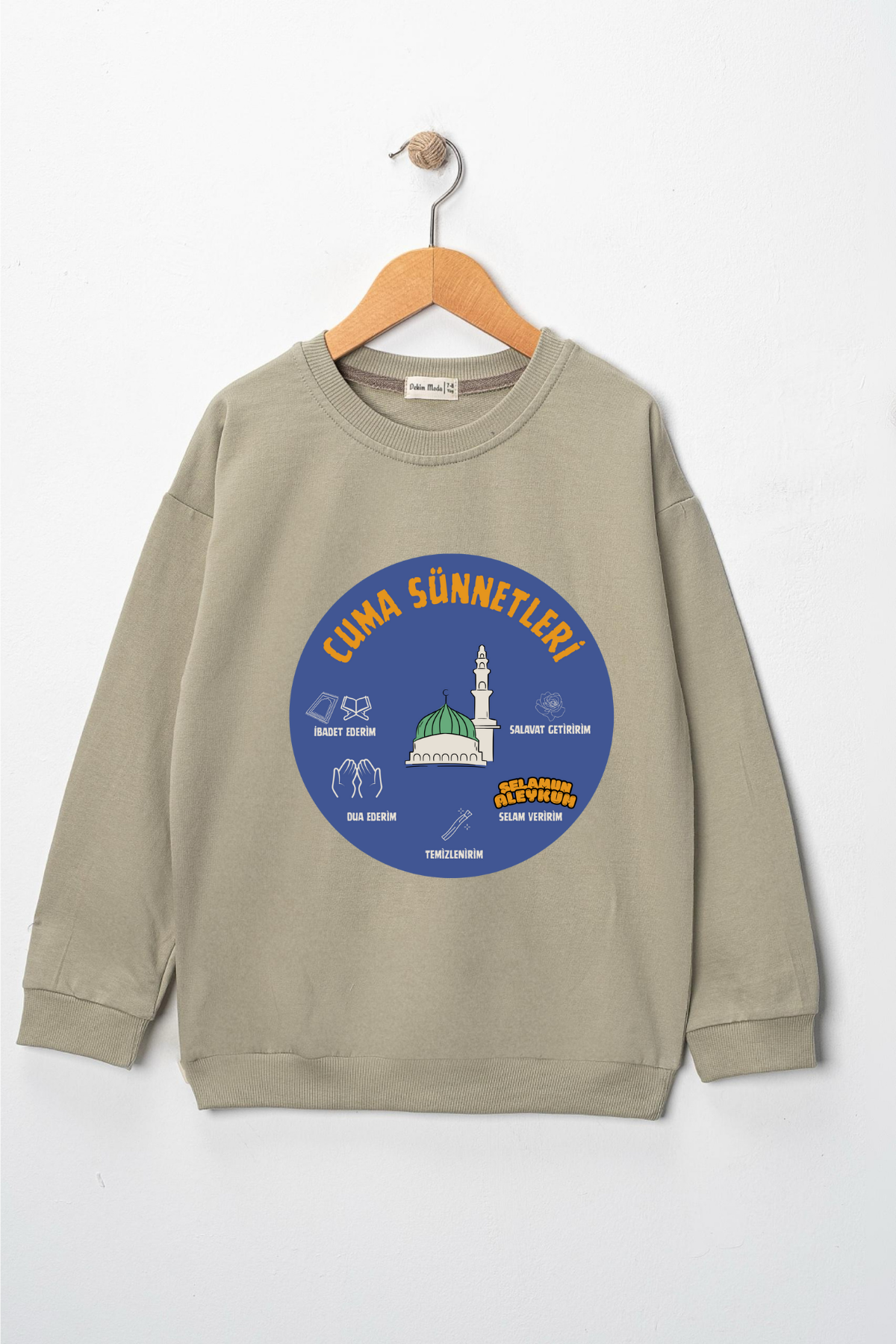 Çocuk "Cuma Sünnetleri" Baskılı Pamuklu Sweat