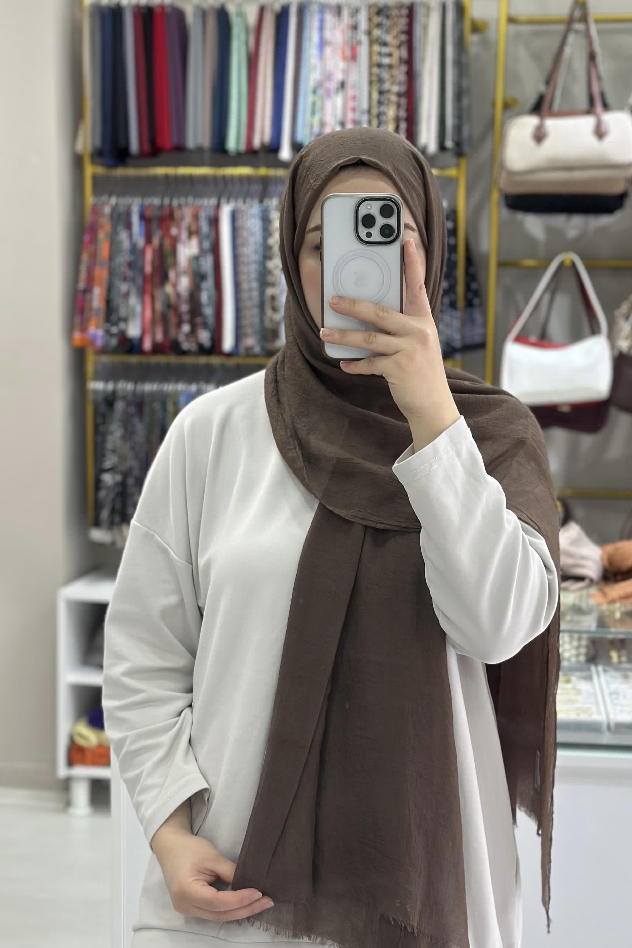 Küllü Kahve Comfort Şal