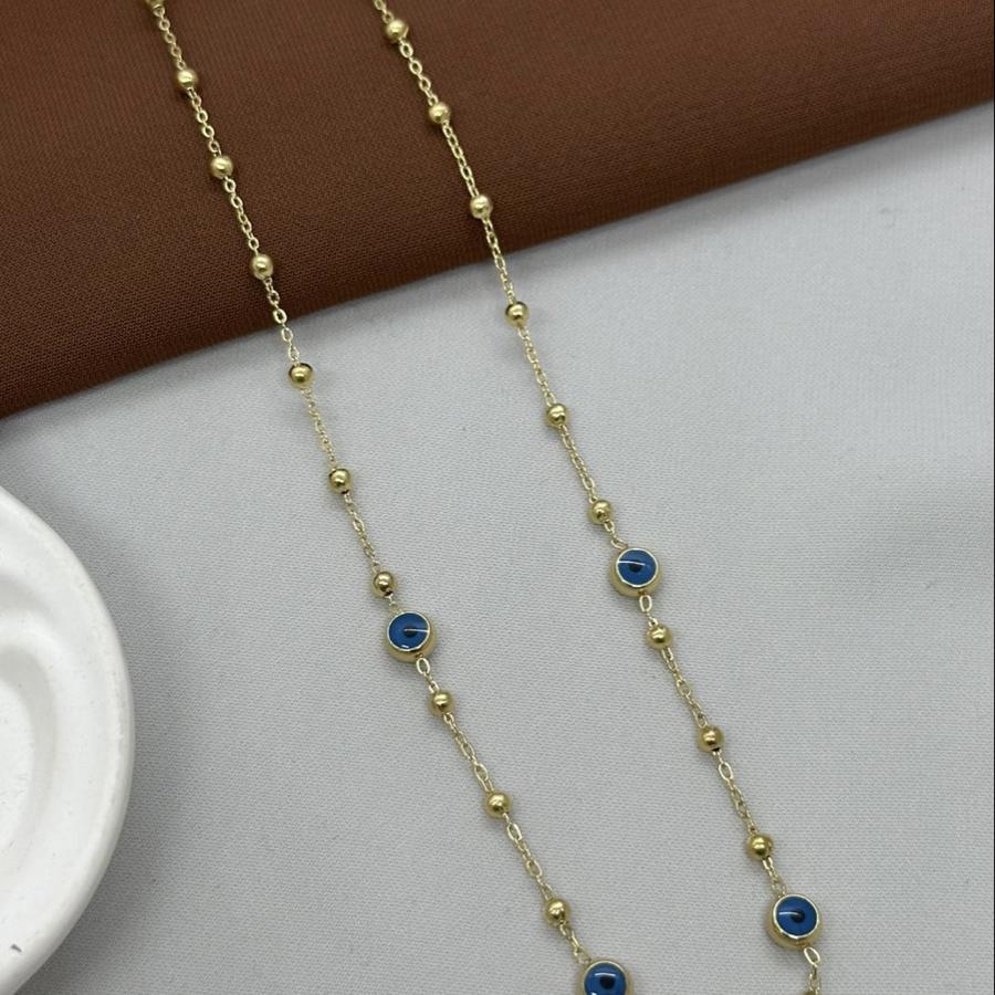 Nazar Boncuğu Model Gold Çelik Kolye