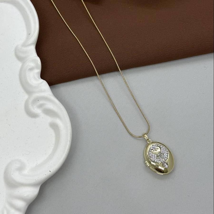 Alya Model Gold Çelik Kolye