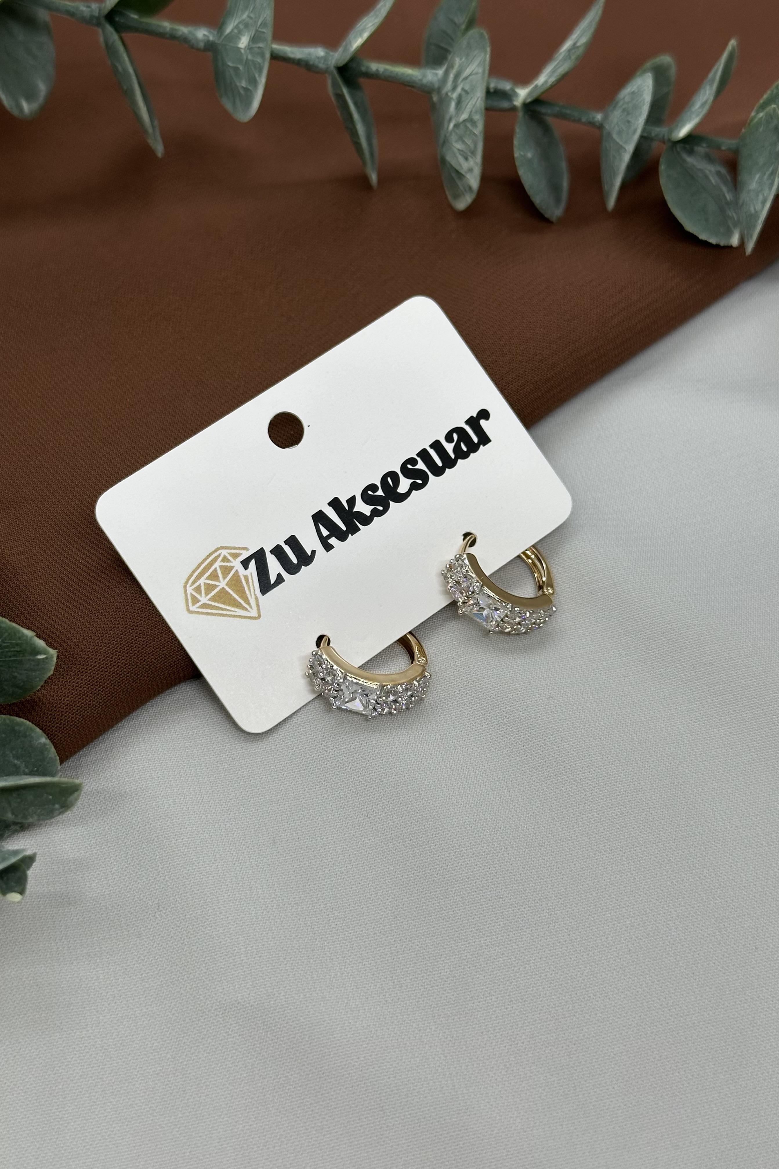 Taşlı Rosegold Vıp Küpe