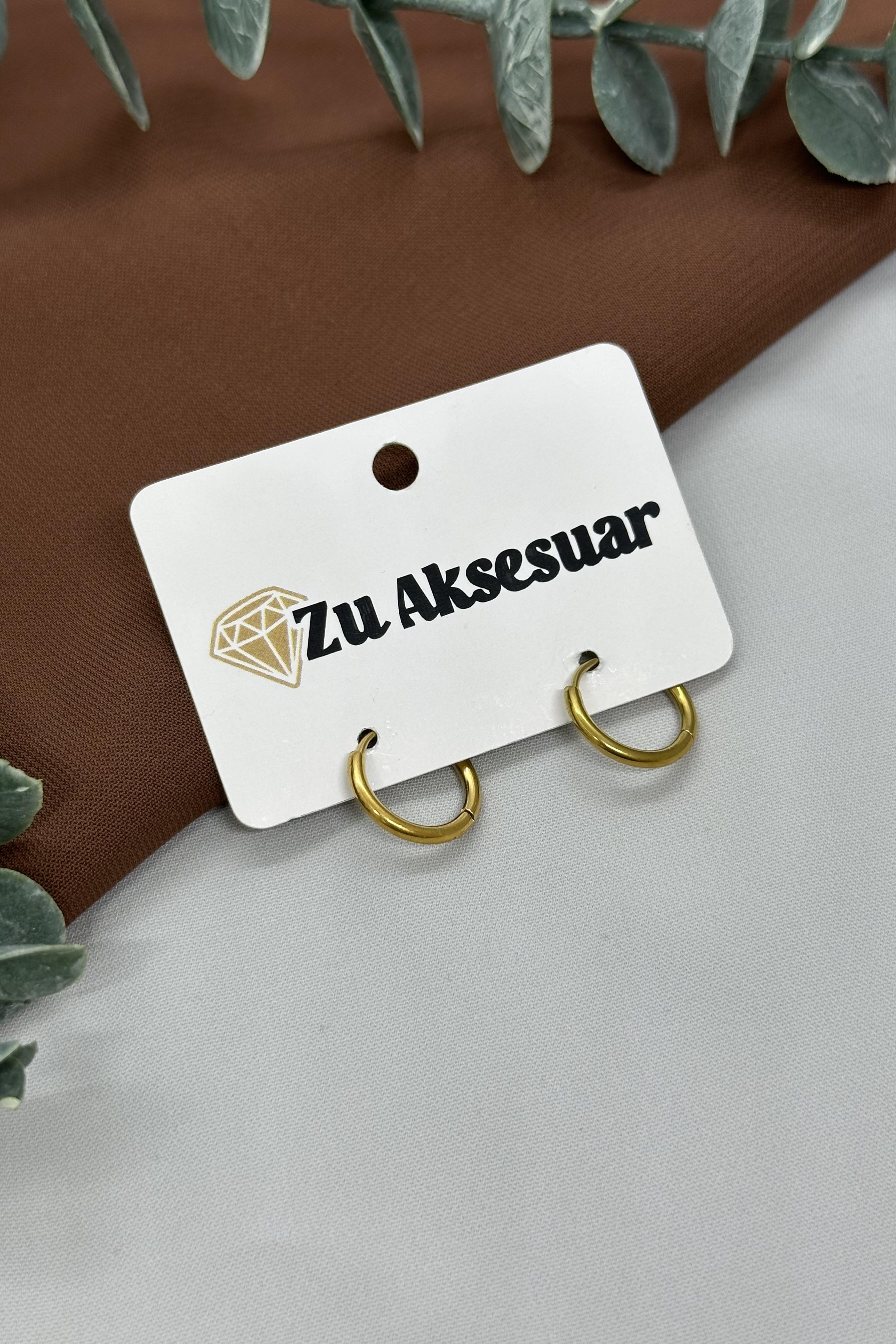 Gold Halka Çelik Küpe