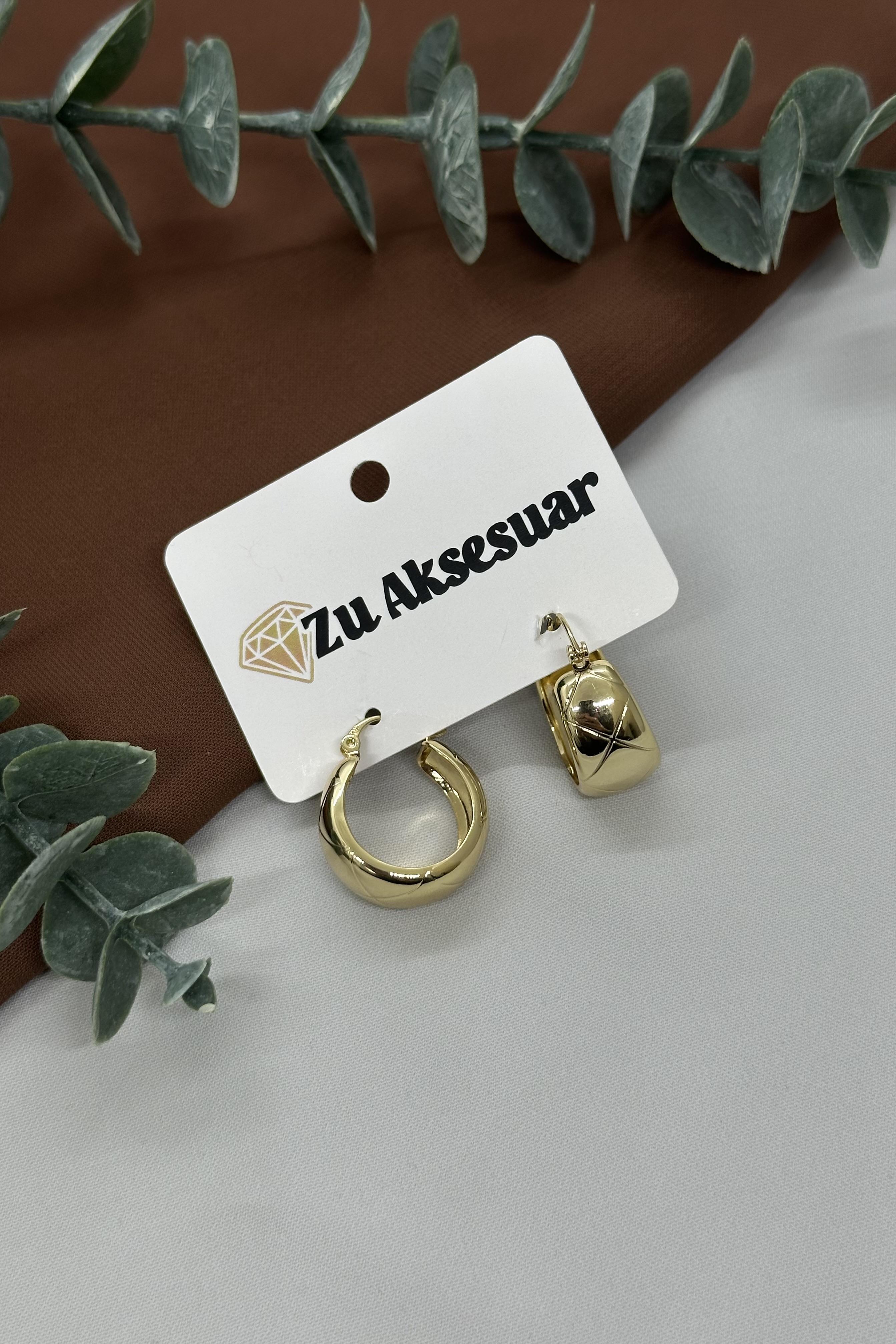 Kalın Halka Model Gold Küpe