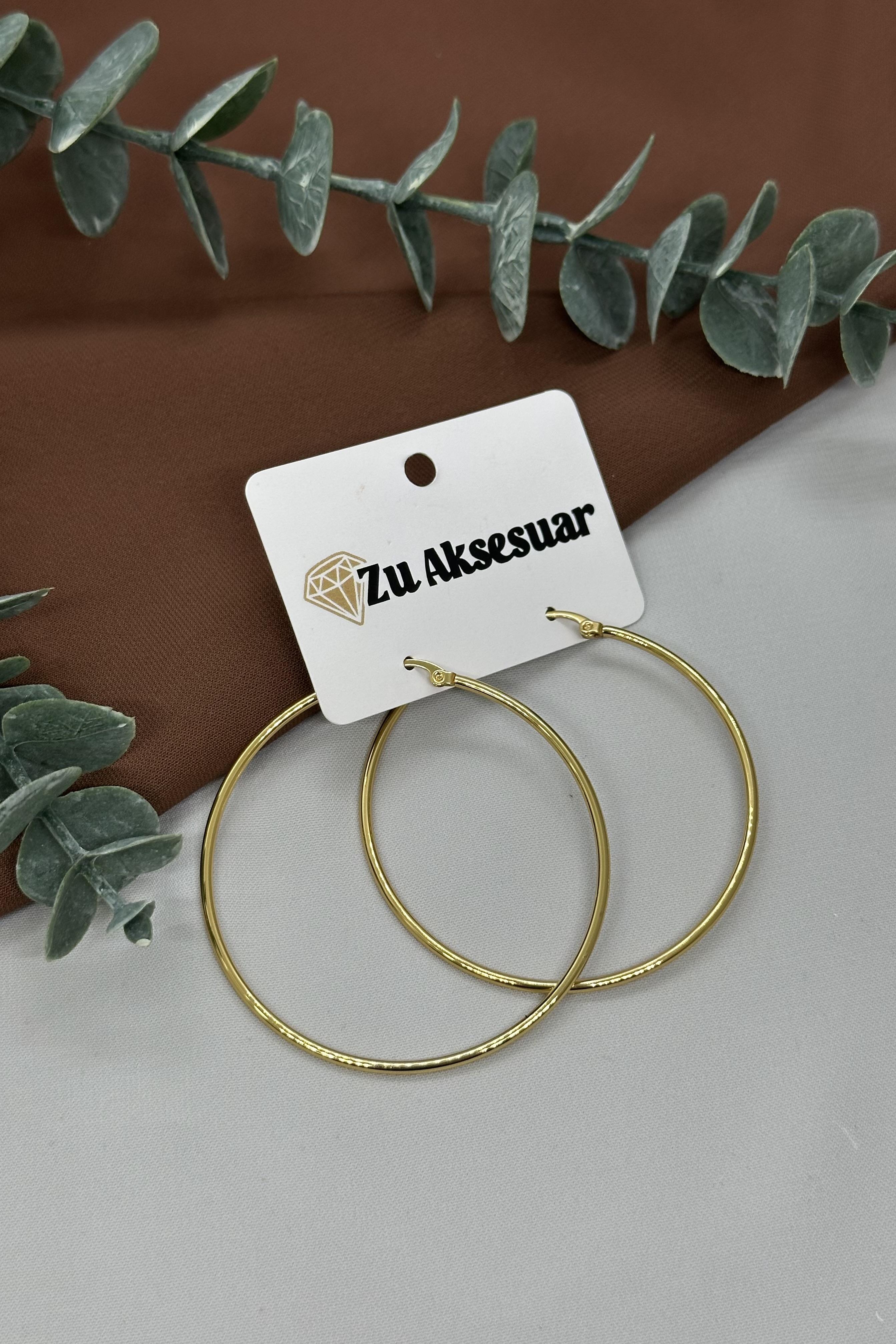 Gold Çelik Halka Küpe