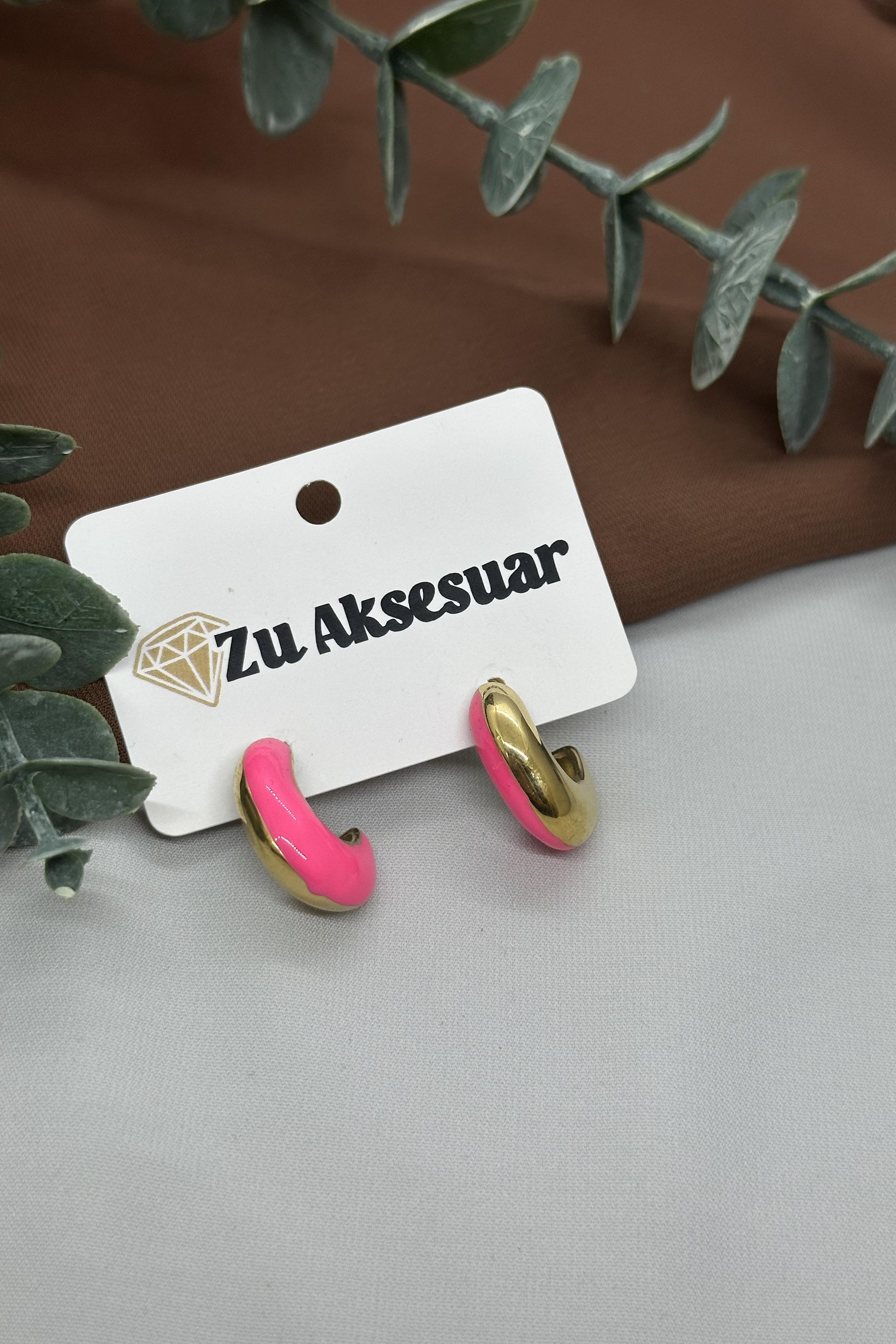 Pembe Gold Halka Küpe