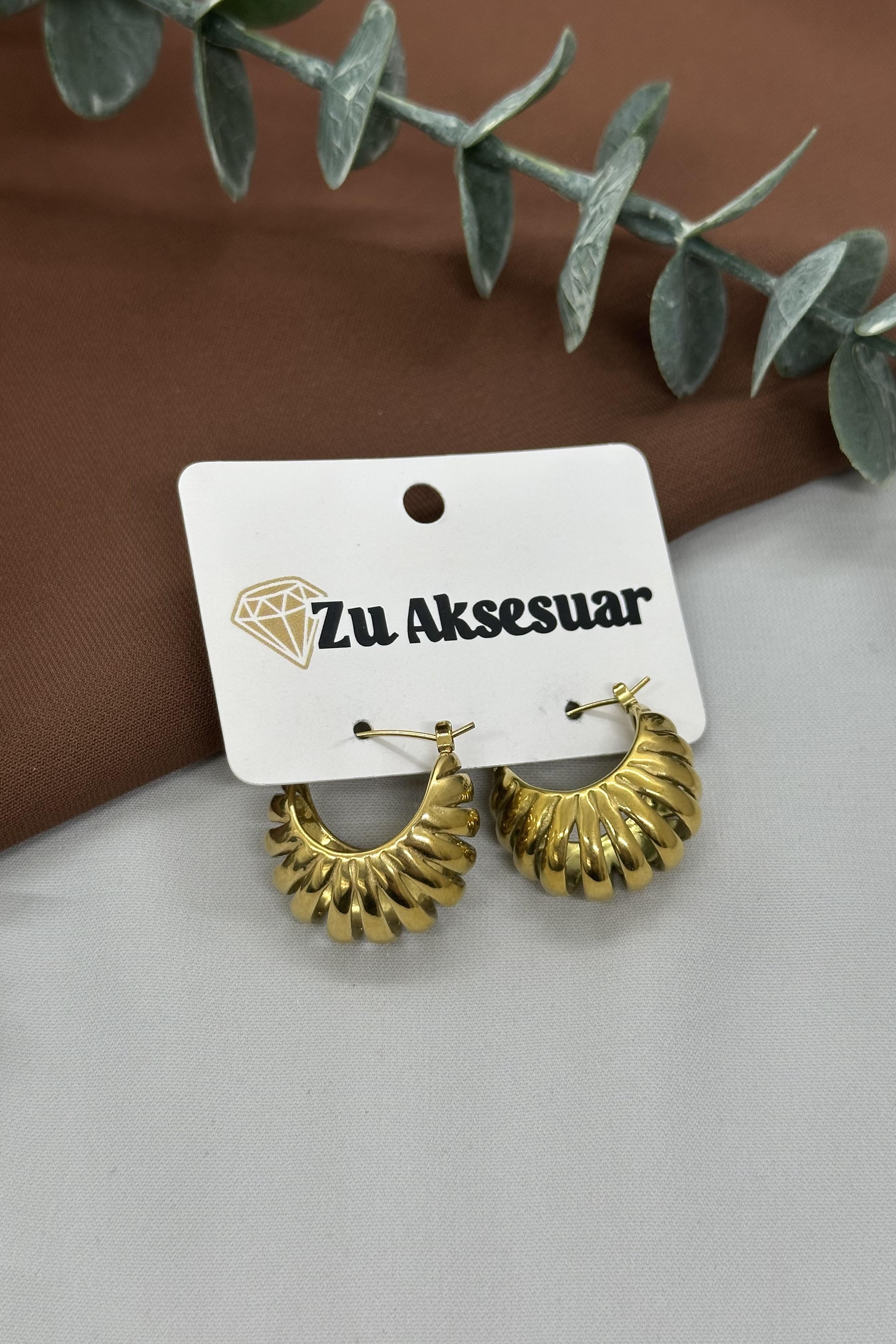 Gold Çelik Halka Küpe