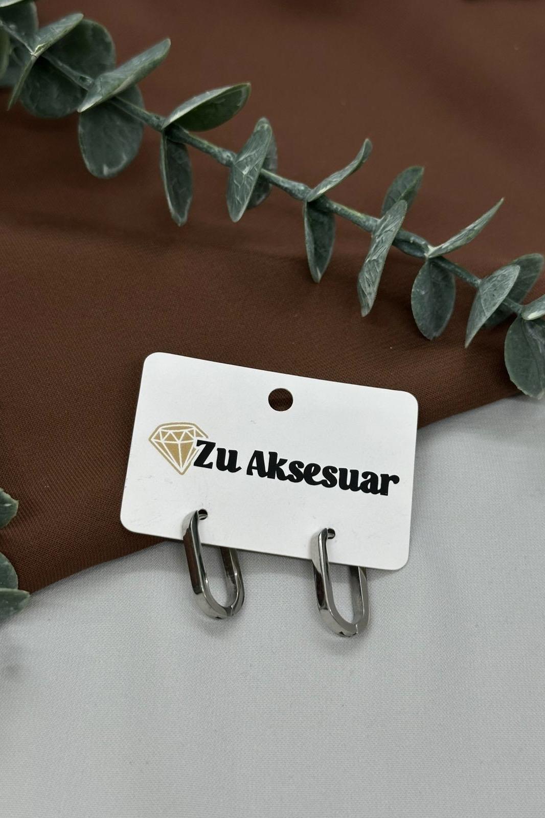 Uzun Halka Sılver Çelik Küpe