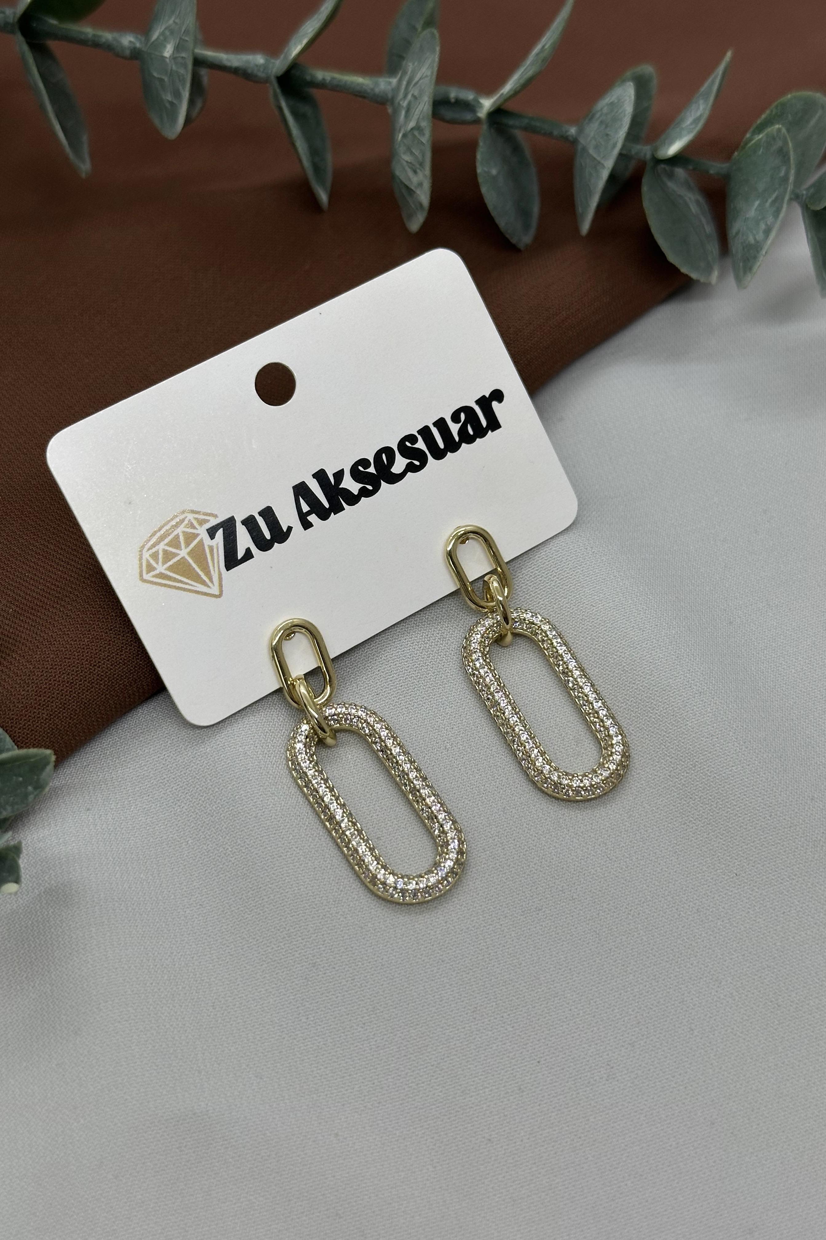 Halka Sallantılı Gold Vıp Küpe