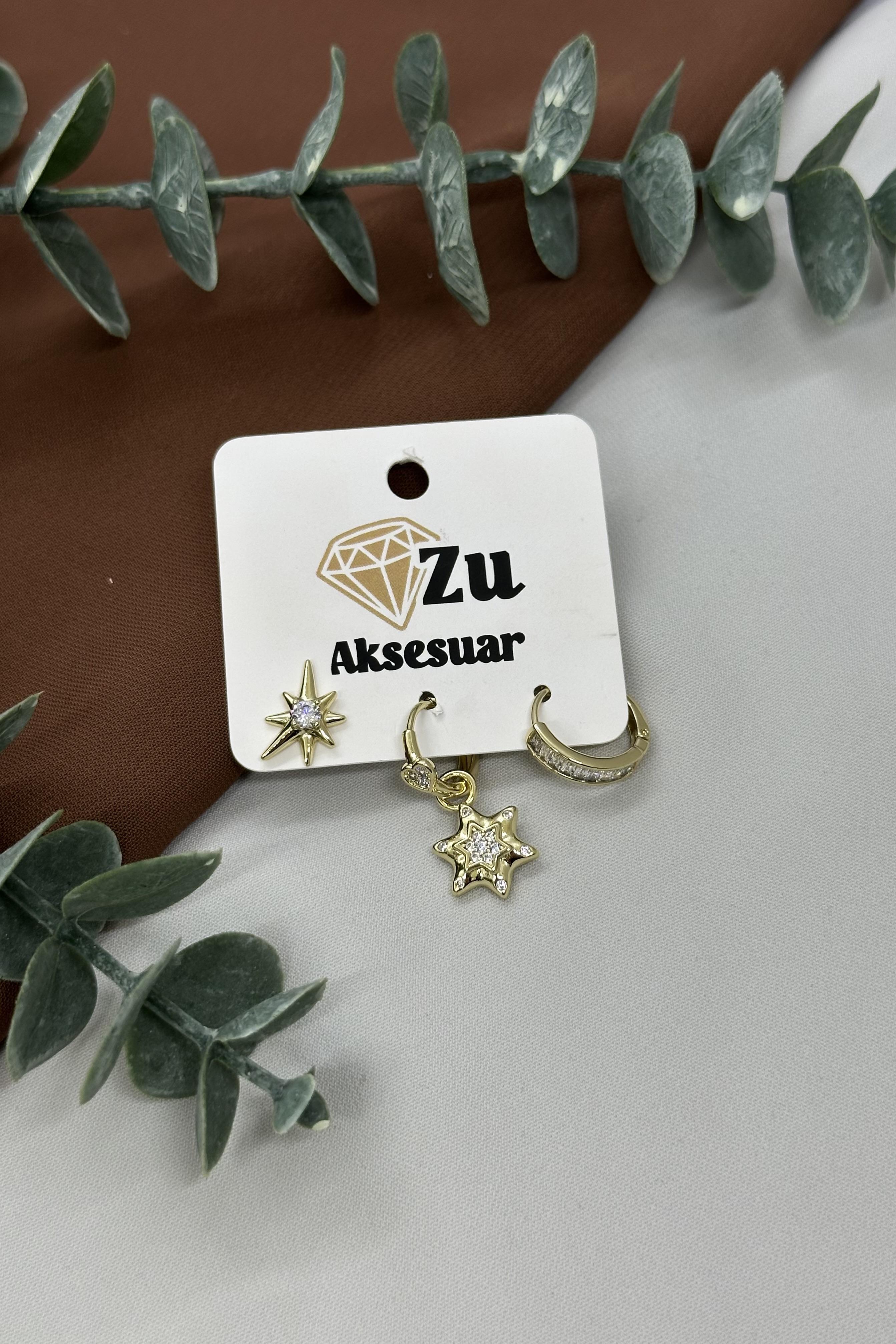 Yıldız Gold Vıp Set Küpe