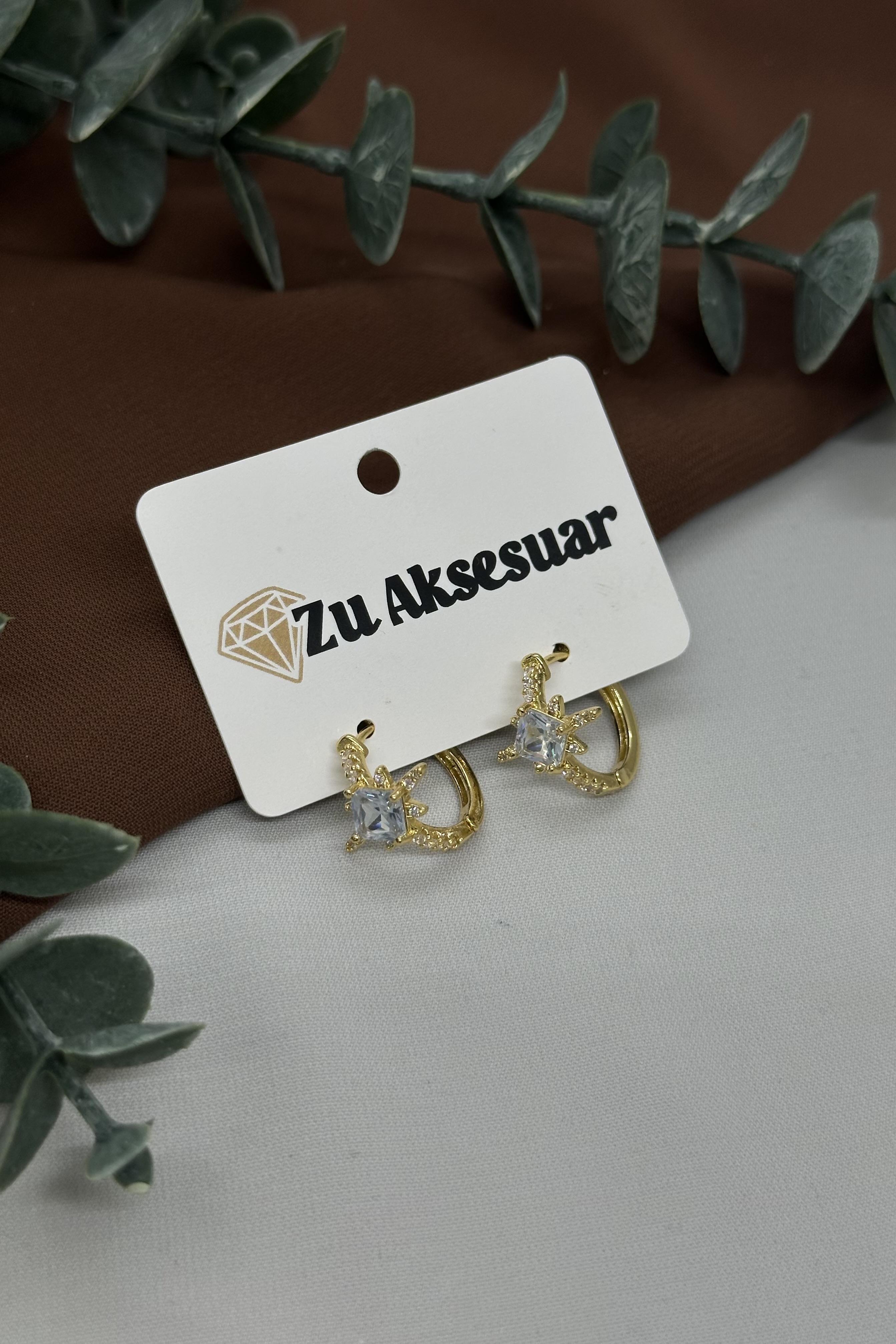 Yıldız Model Gold Vup Halka Küpe