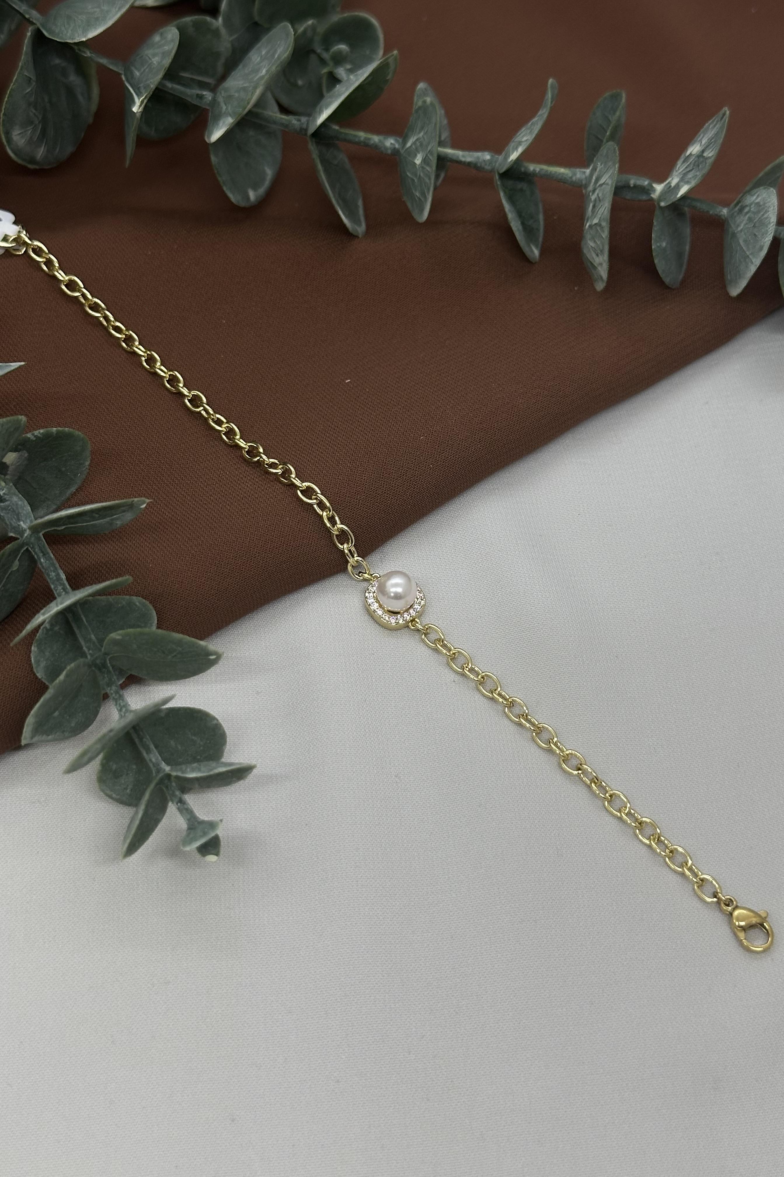 İncili Gold Vıp Bileklik