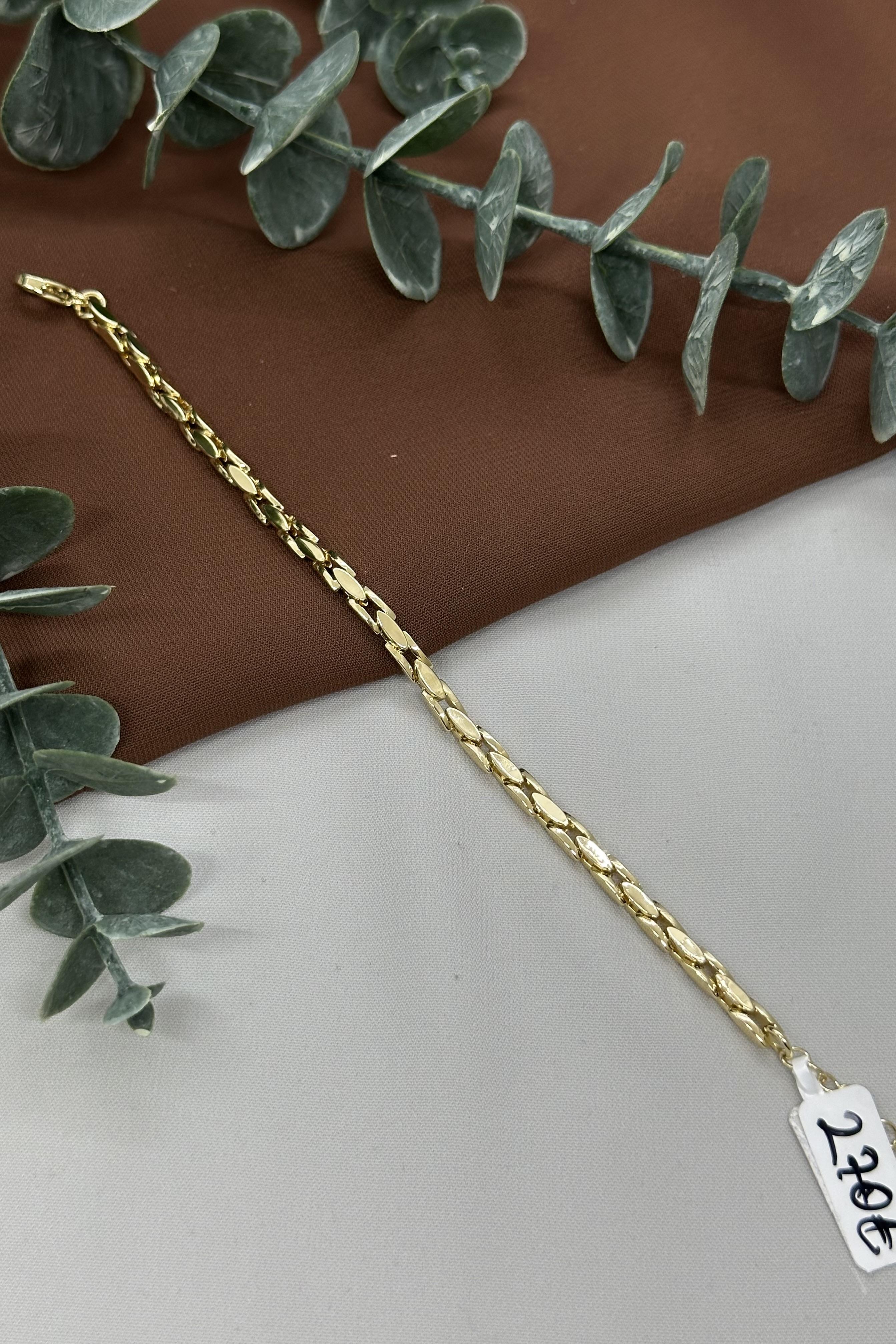 Uzun Arpa Model Gold Vıp Bileklik