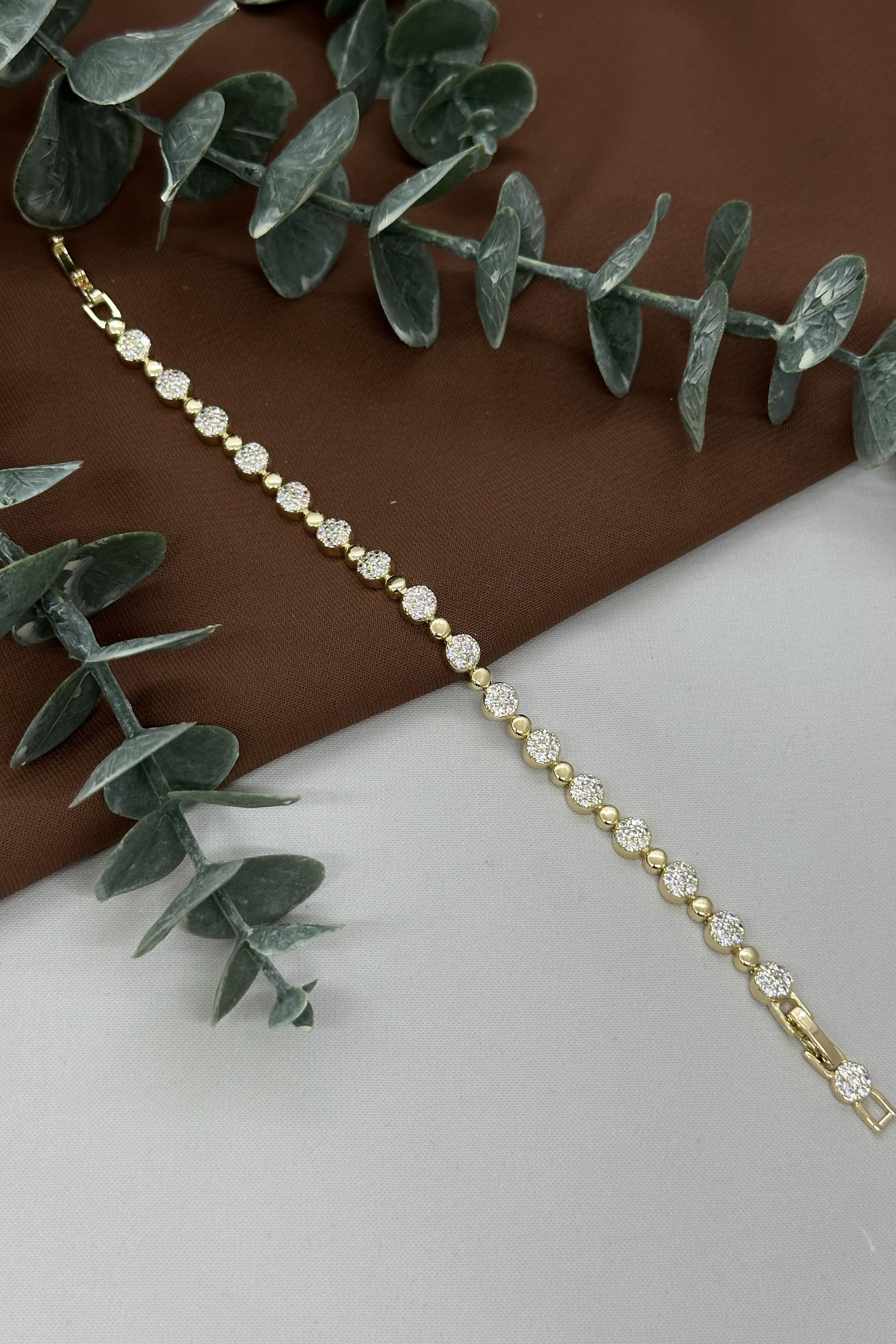 Gold Taşlı Vıp Bileklik