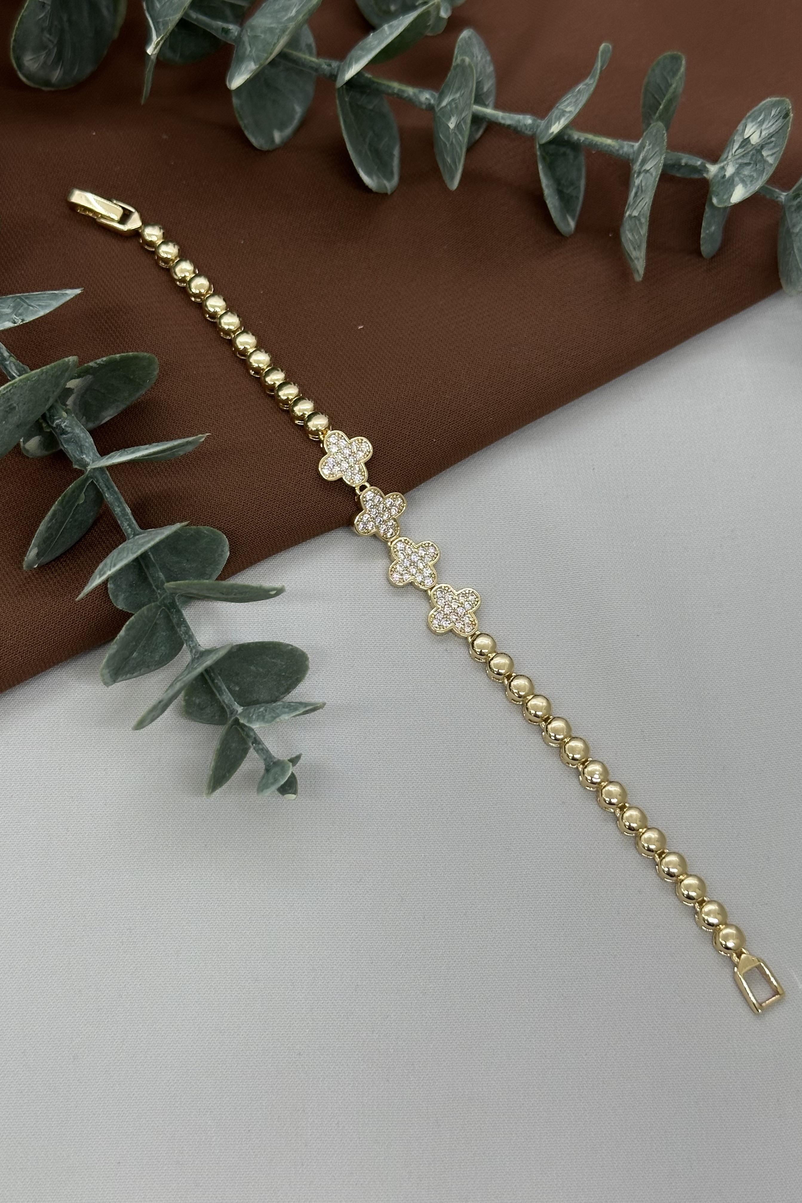 Gold Vıp Yonca Model Bileklik