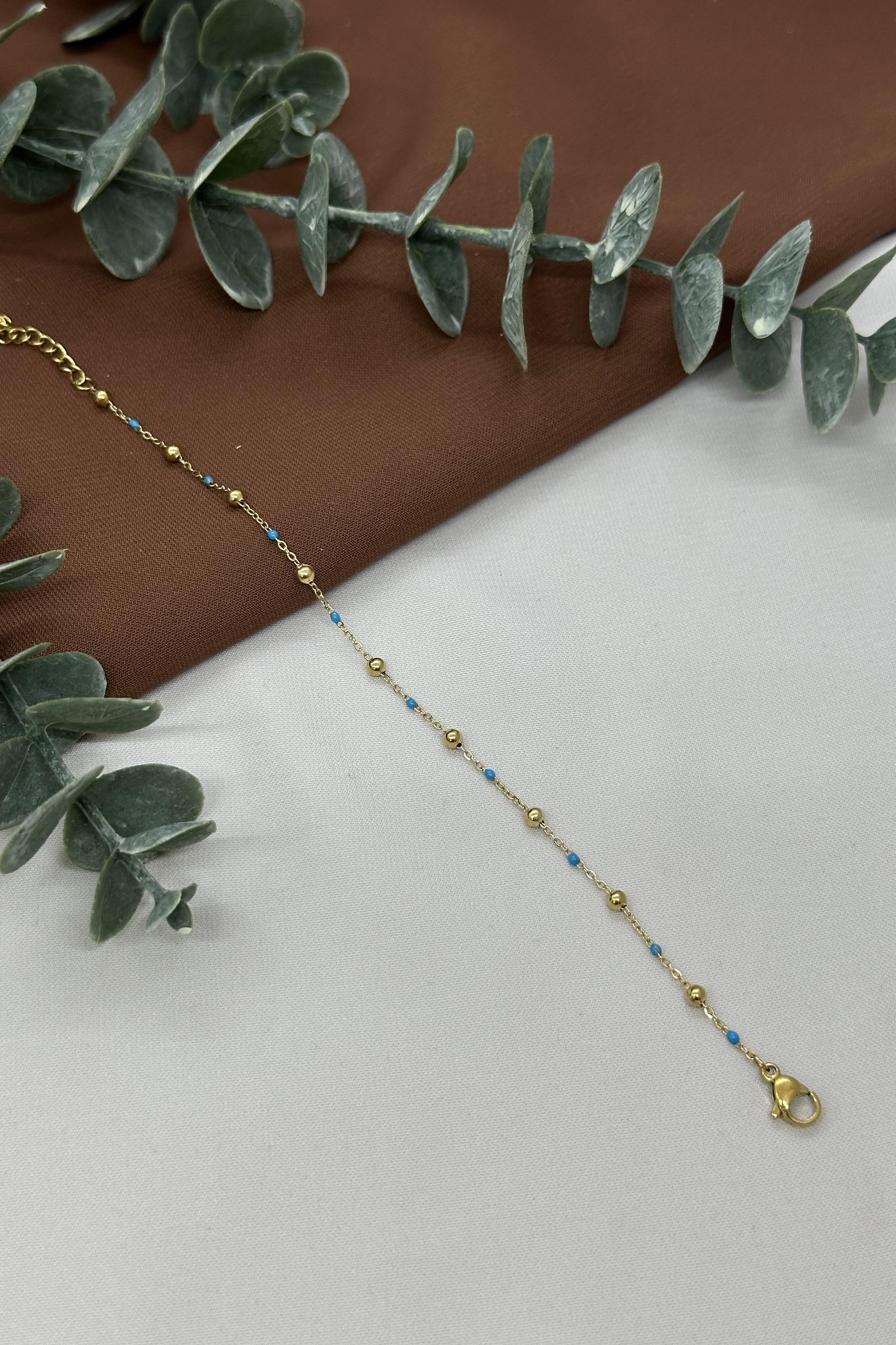Nazar Boncuğu Model Gold Çelik Bileklik