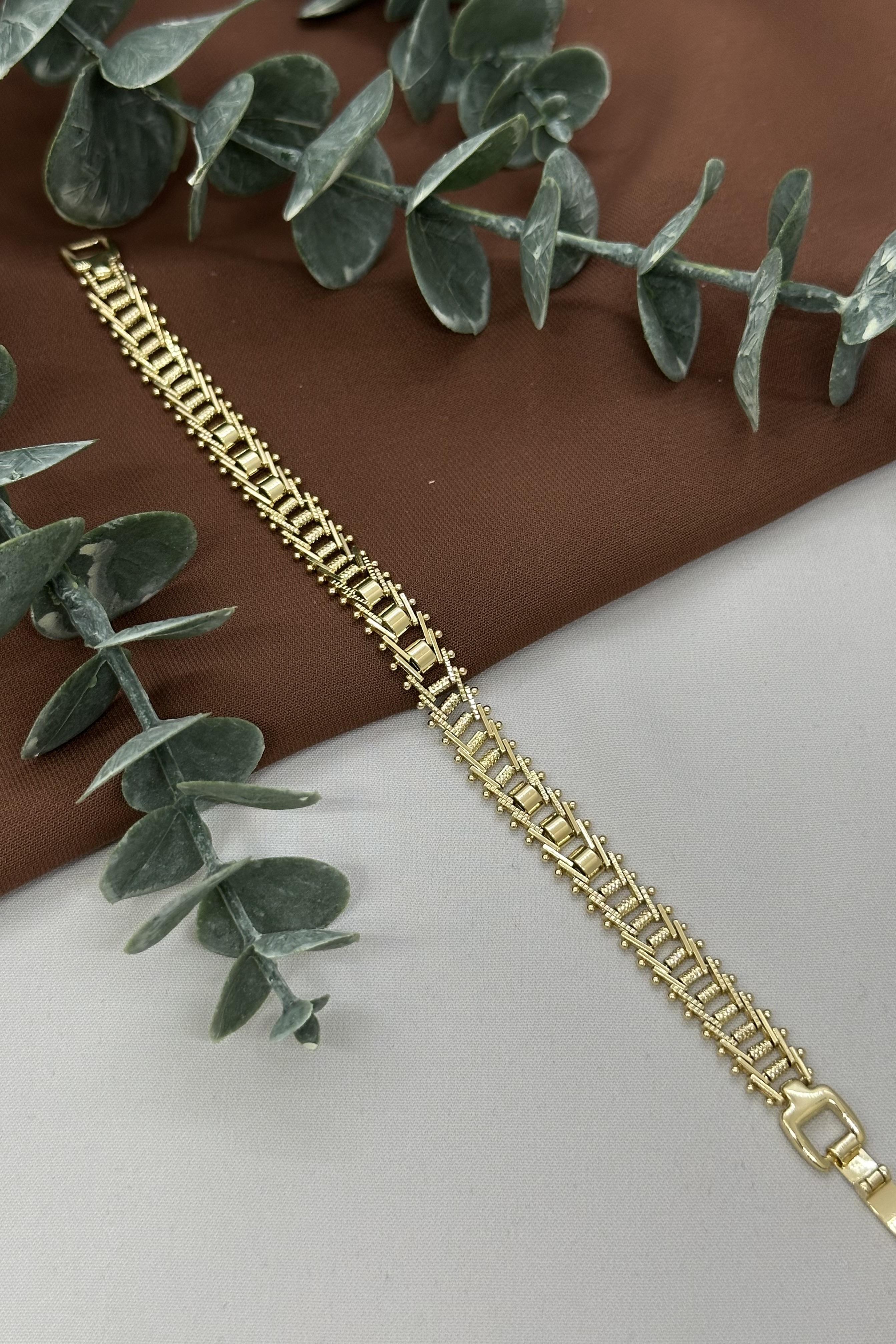 Uzun Başak Model Gold Vıp Bileklik