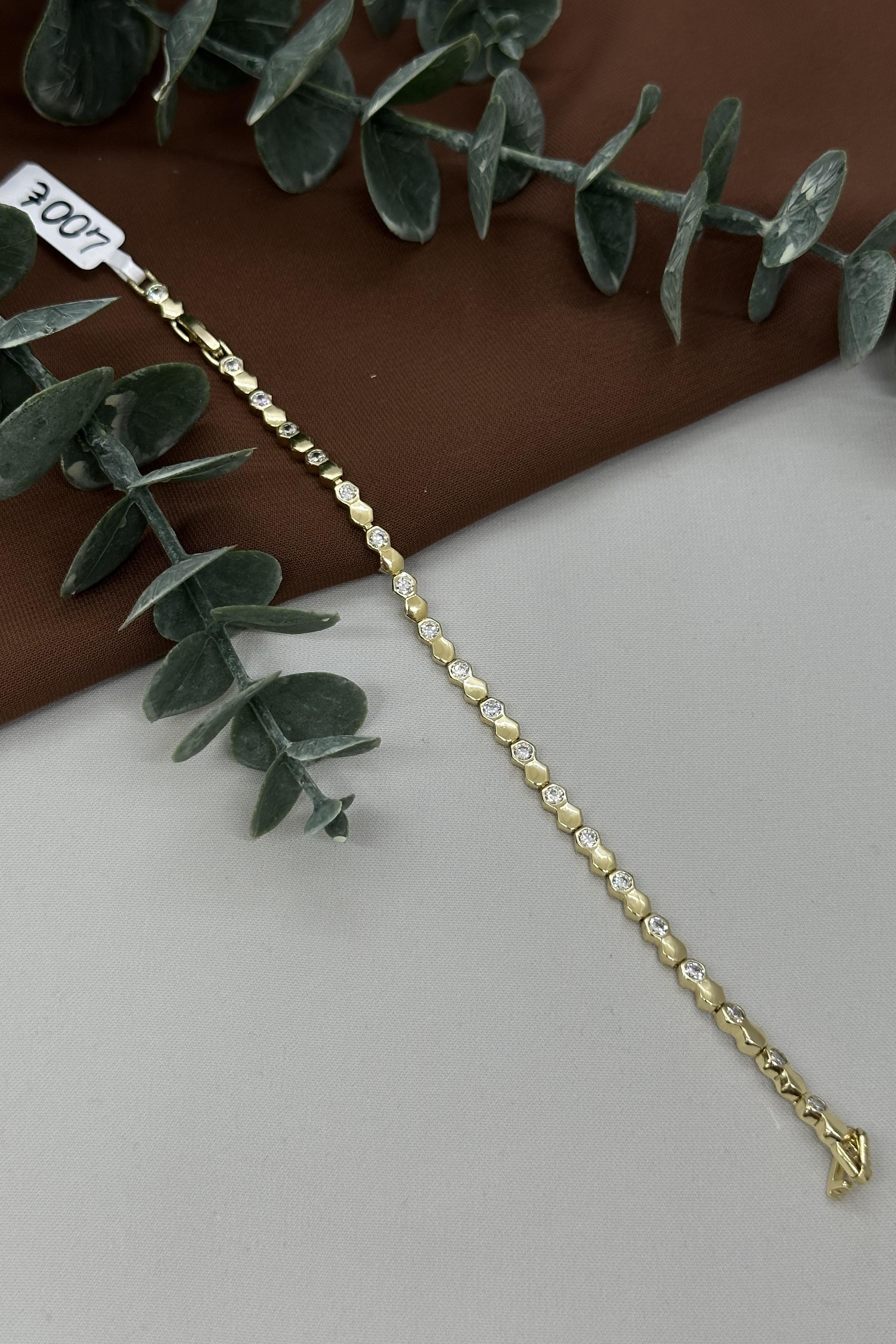 Petek Model Gold Vıp Bileklik