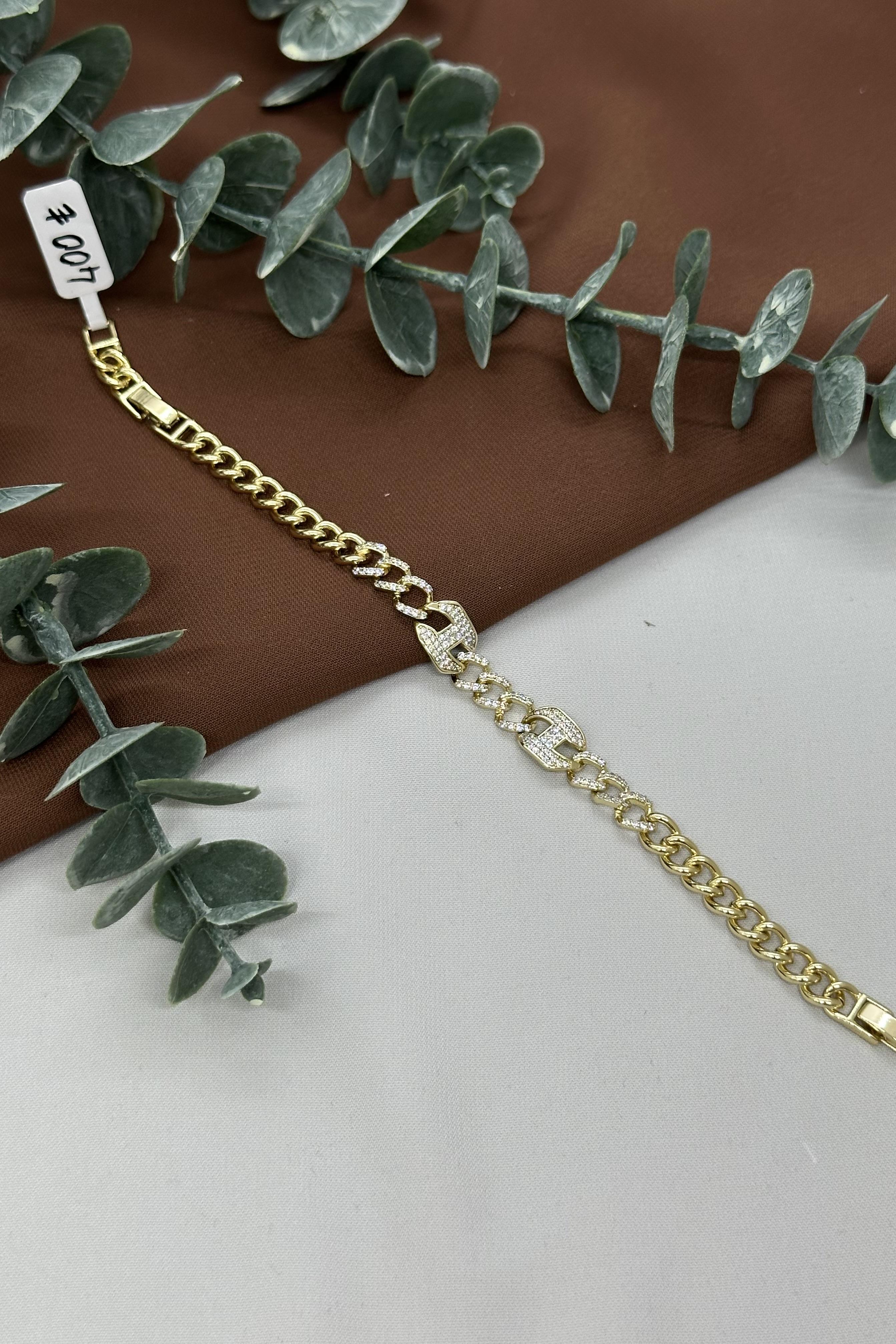 Düğme Model Gold Vıp Bileklik