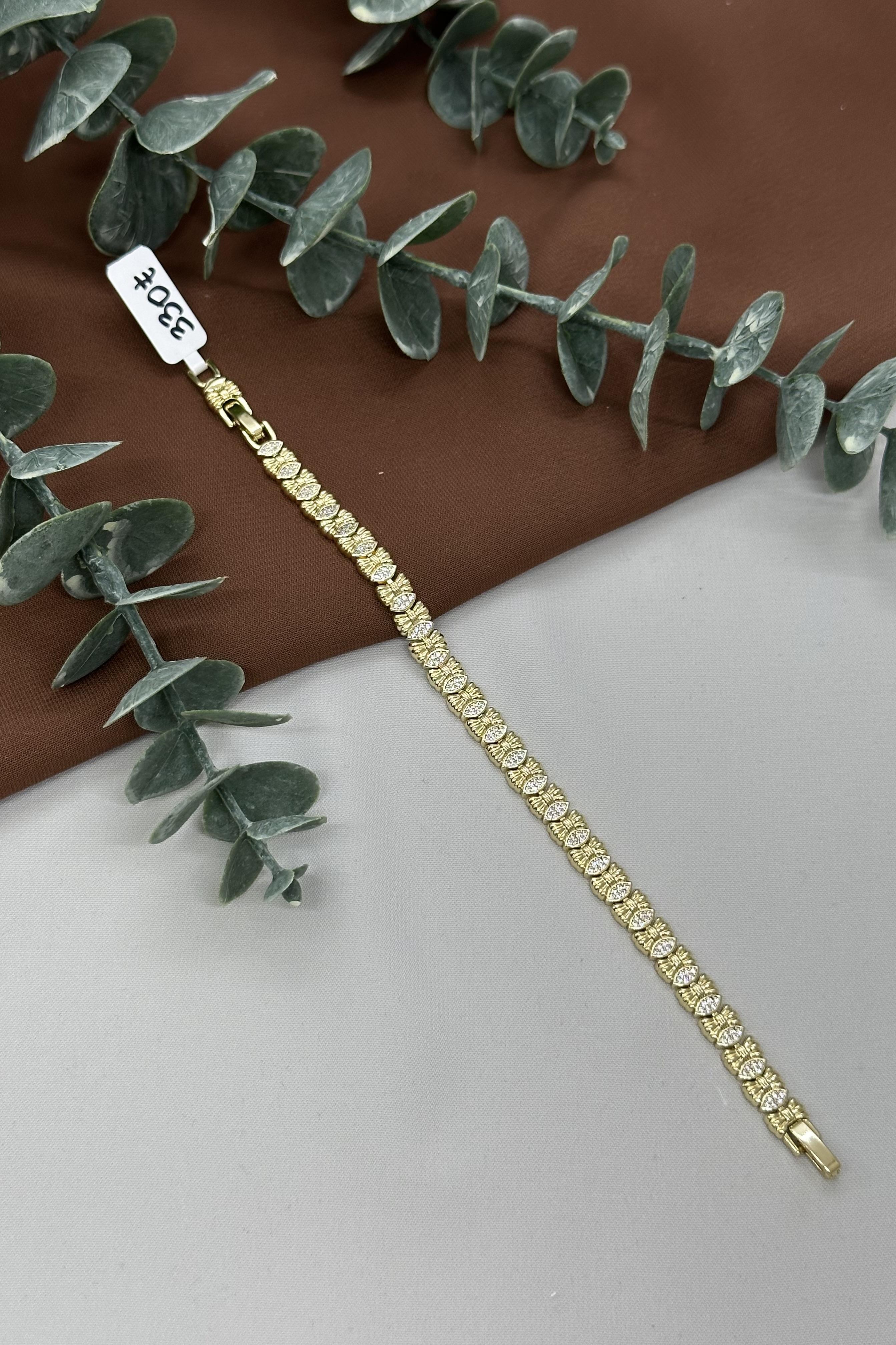 Taşlı Gold Vıp Bileklik