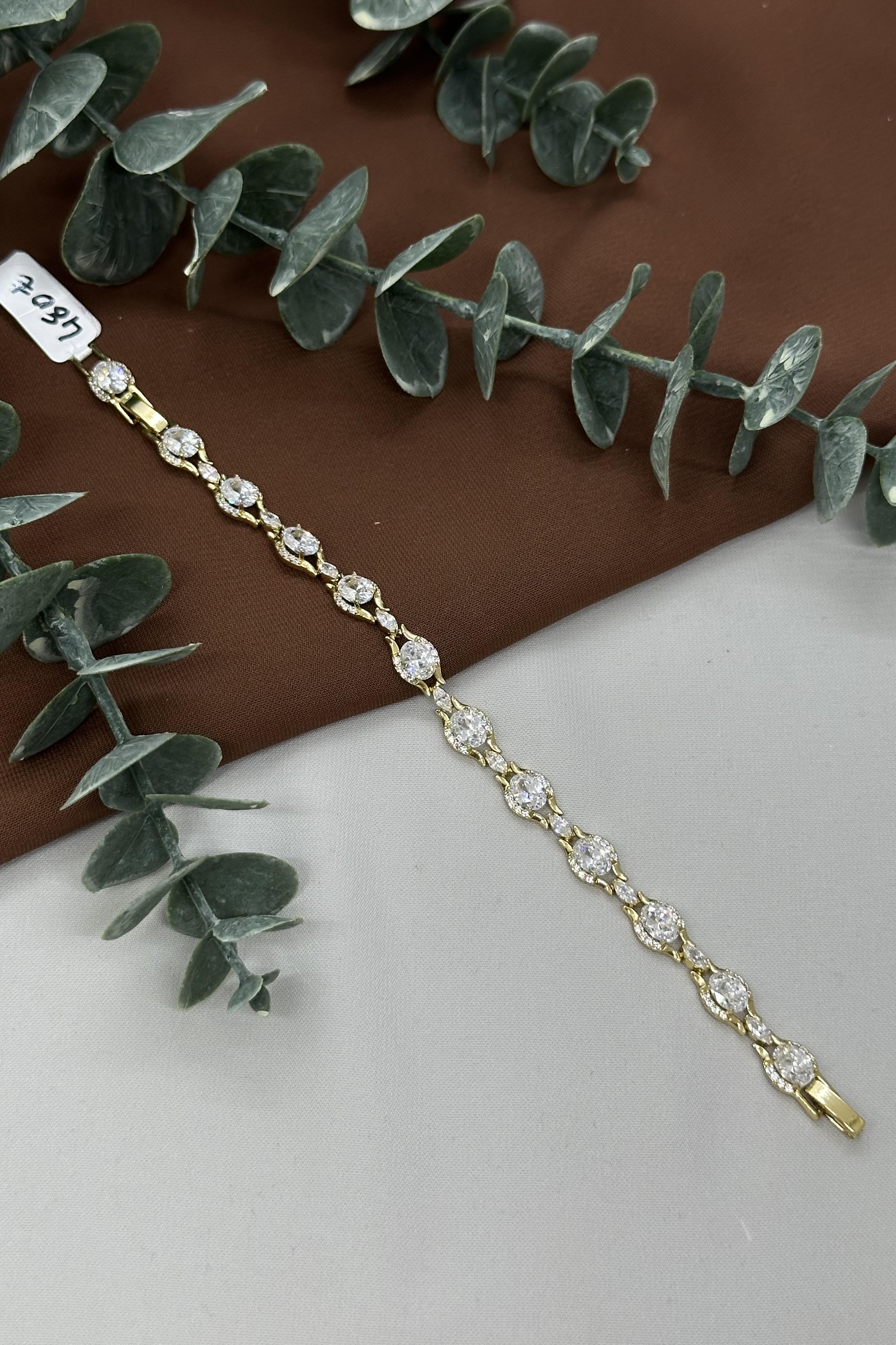 Gold Taşlı Vıp Bileklik