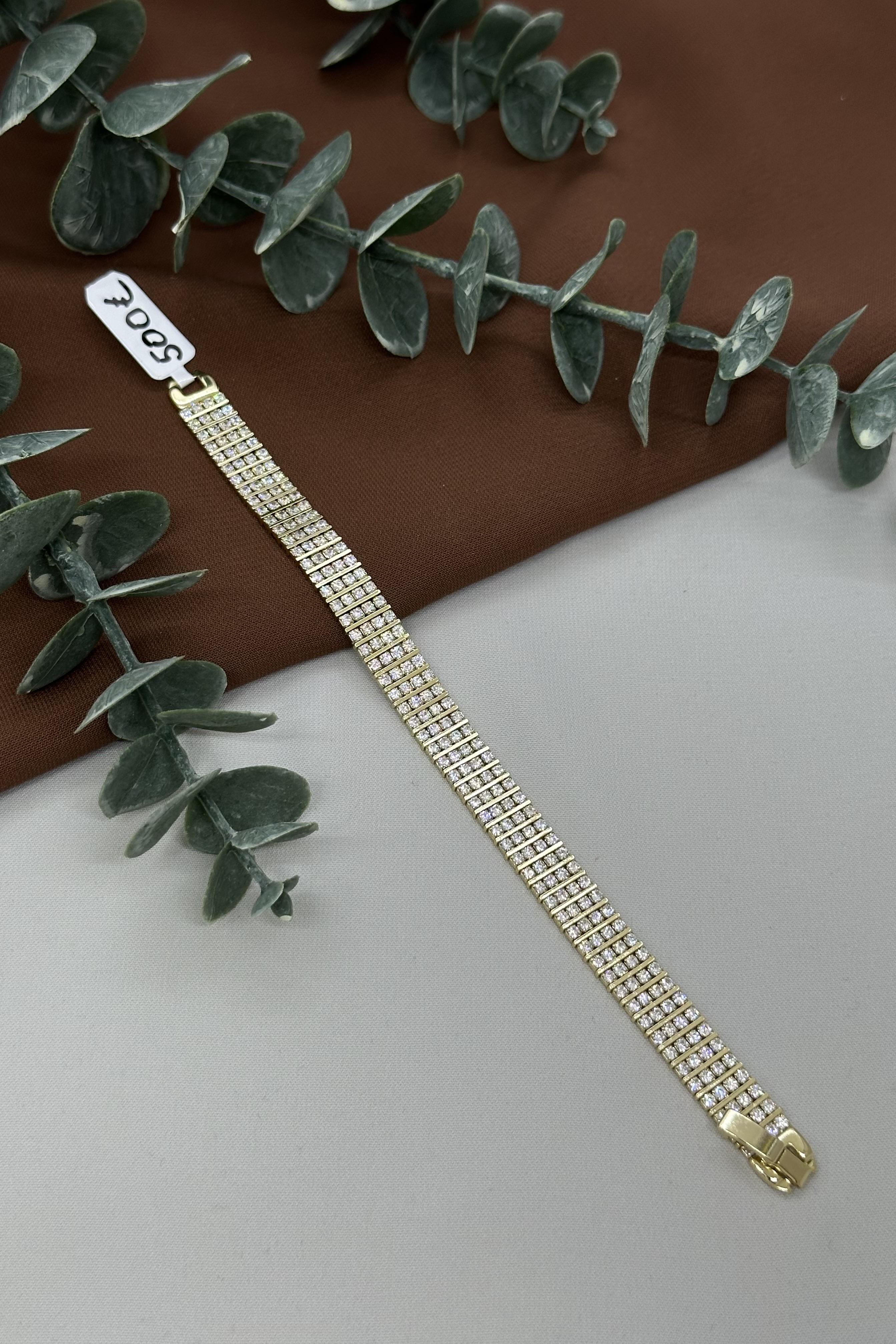 Gold Taşlı Vıp Bileklik